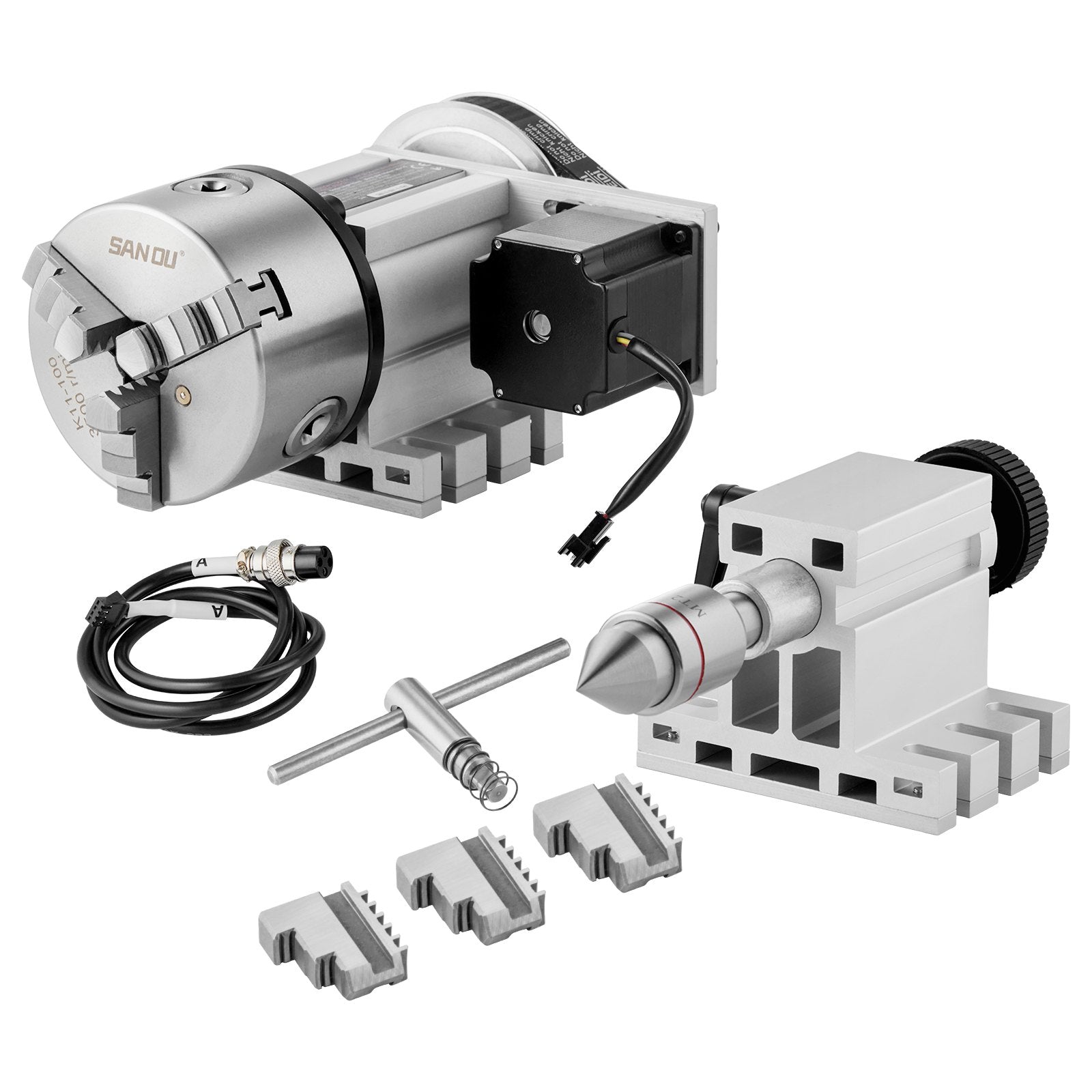 CNC Dividing Head 4th Axis Rotary Table K11 100mm Chuck MT2 65mm Center Height
