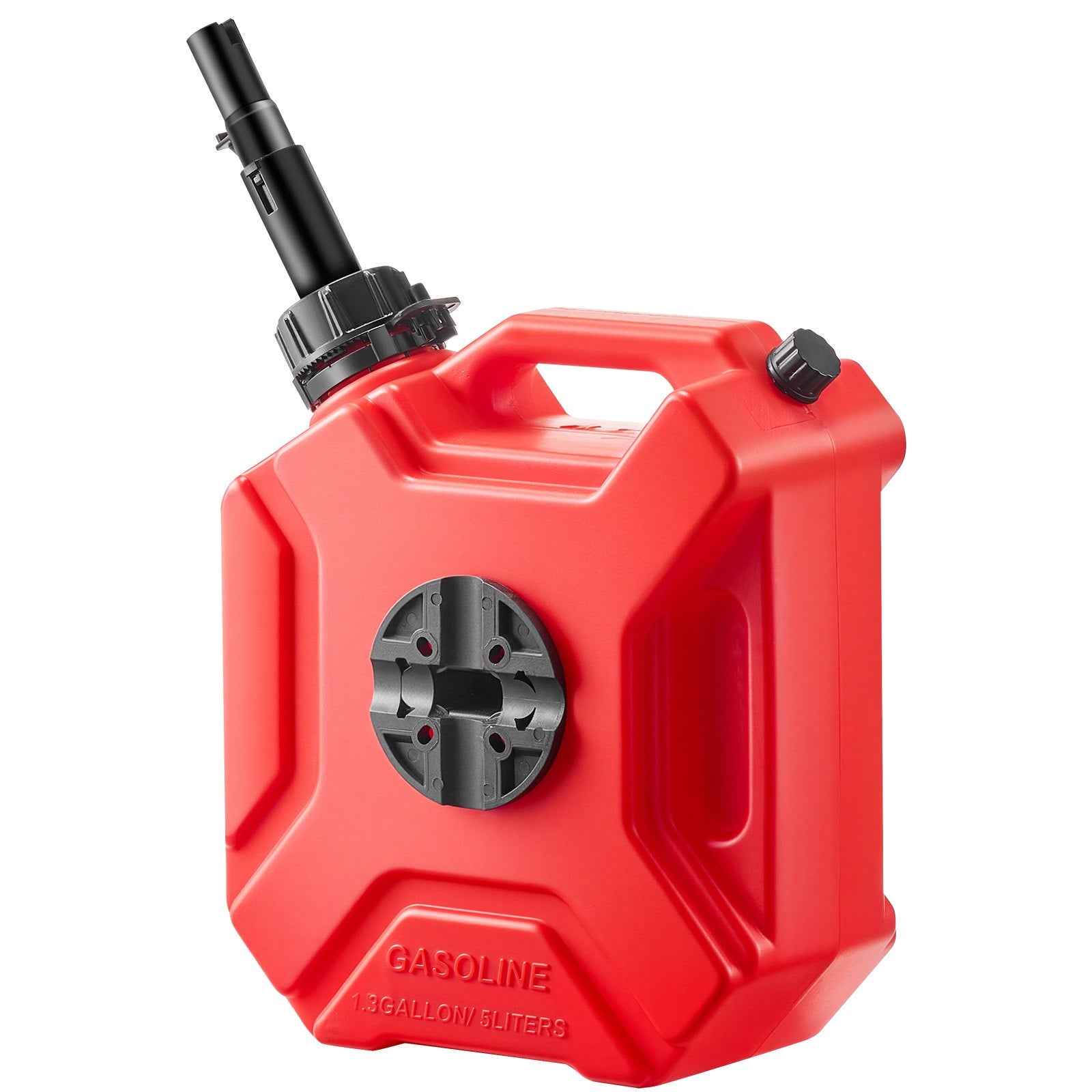 Fuel Container 5L Gas Can with Spout Lockable Bracket 15L/min Leak-Proof Red