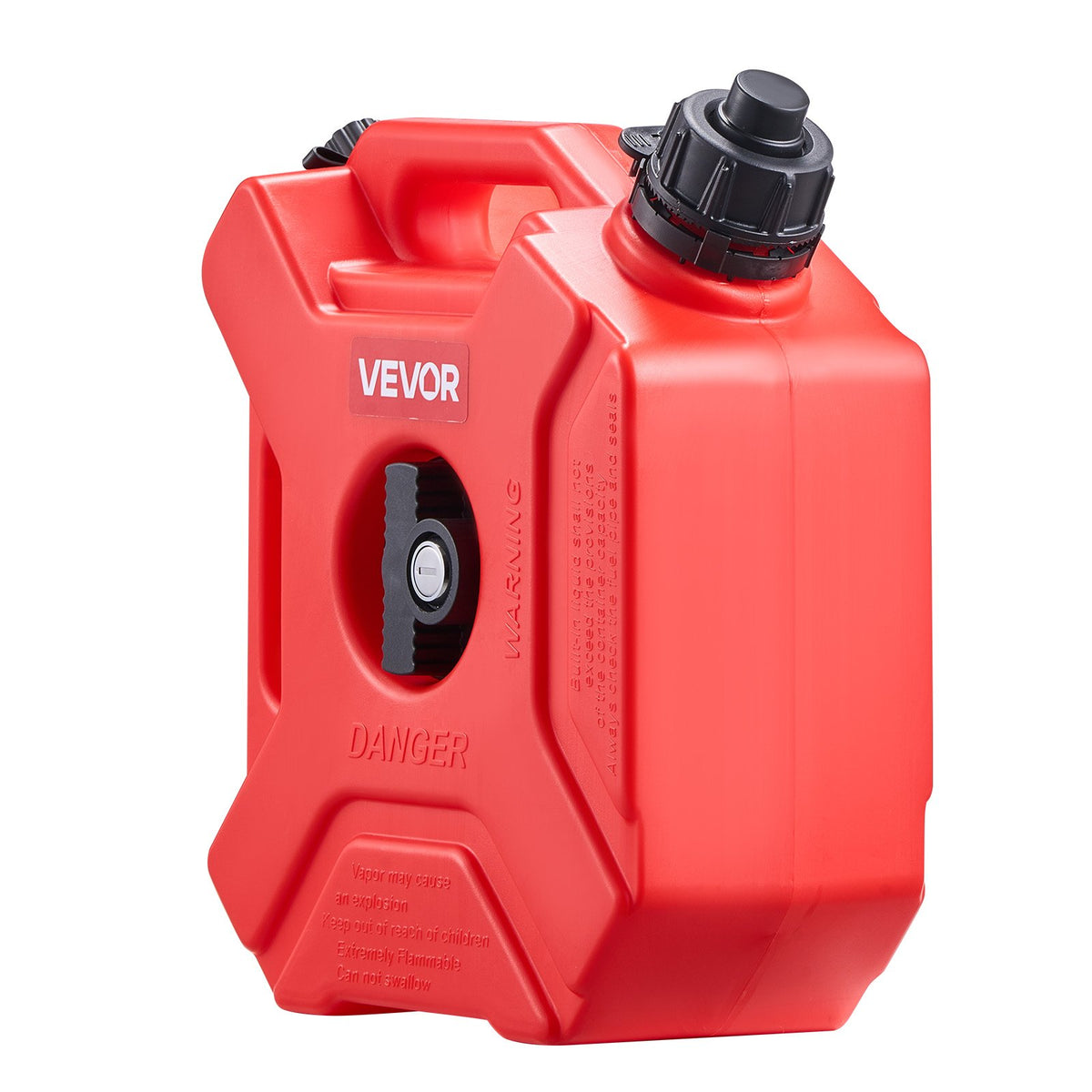 Fuel Container 5L Gas Can with Spout Lockable Bracket 15L/min Leak-Proof Red