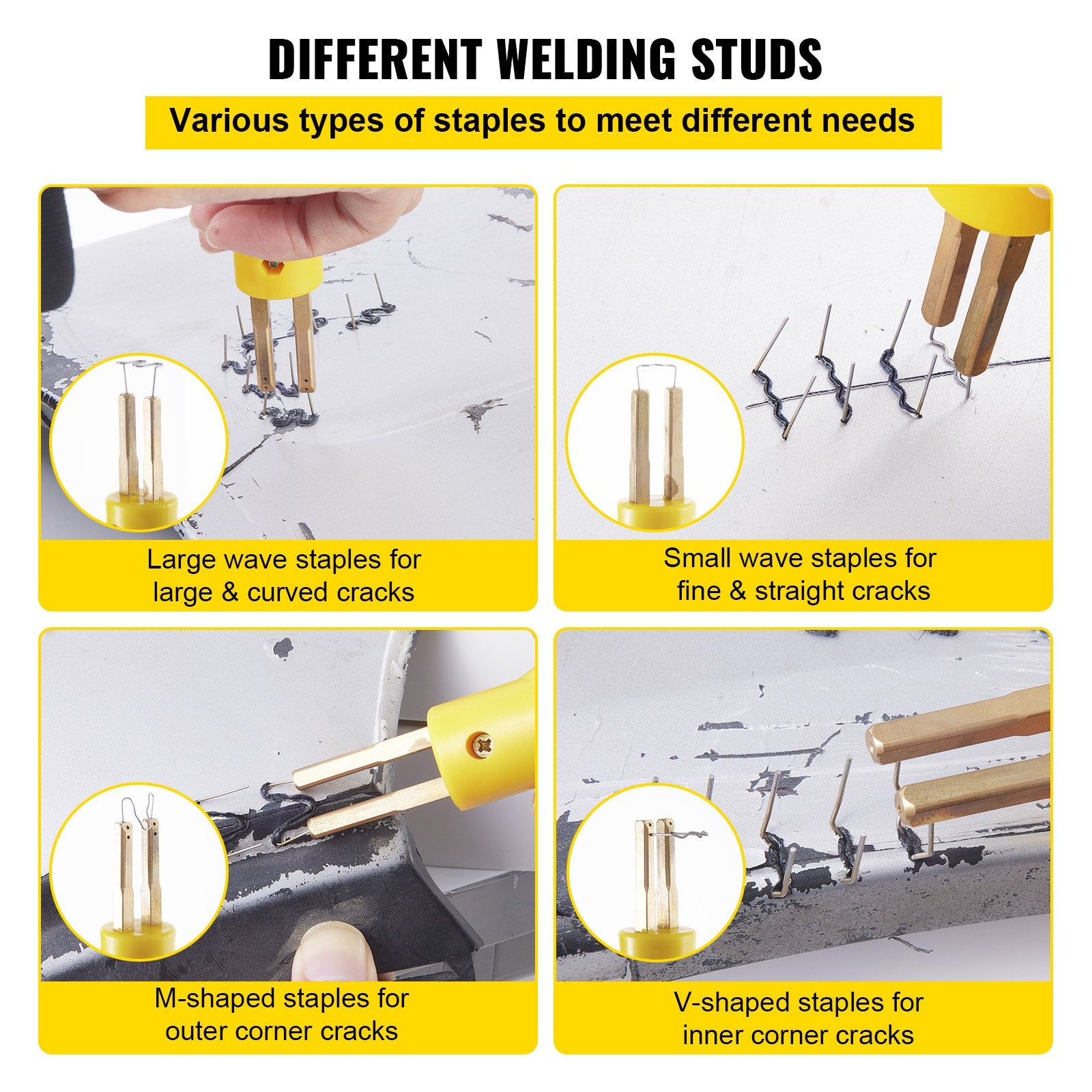 Plastic Welding Machine 220V Hot Stapler Repair Kit with 600 Staples, 3 Settings