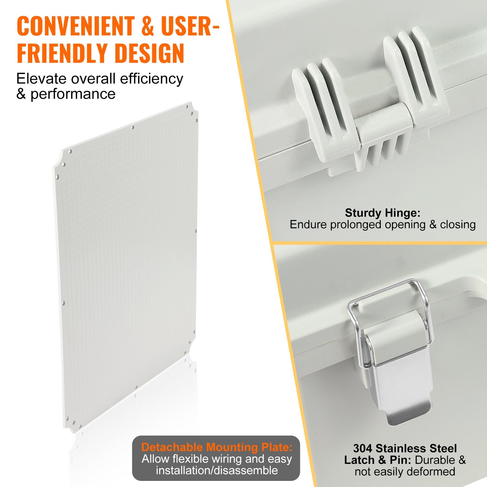 Junction Box Outdoor 350x250x150mm ABS Hinged Cover IP67 Waterproof