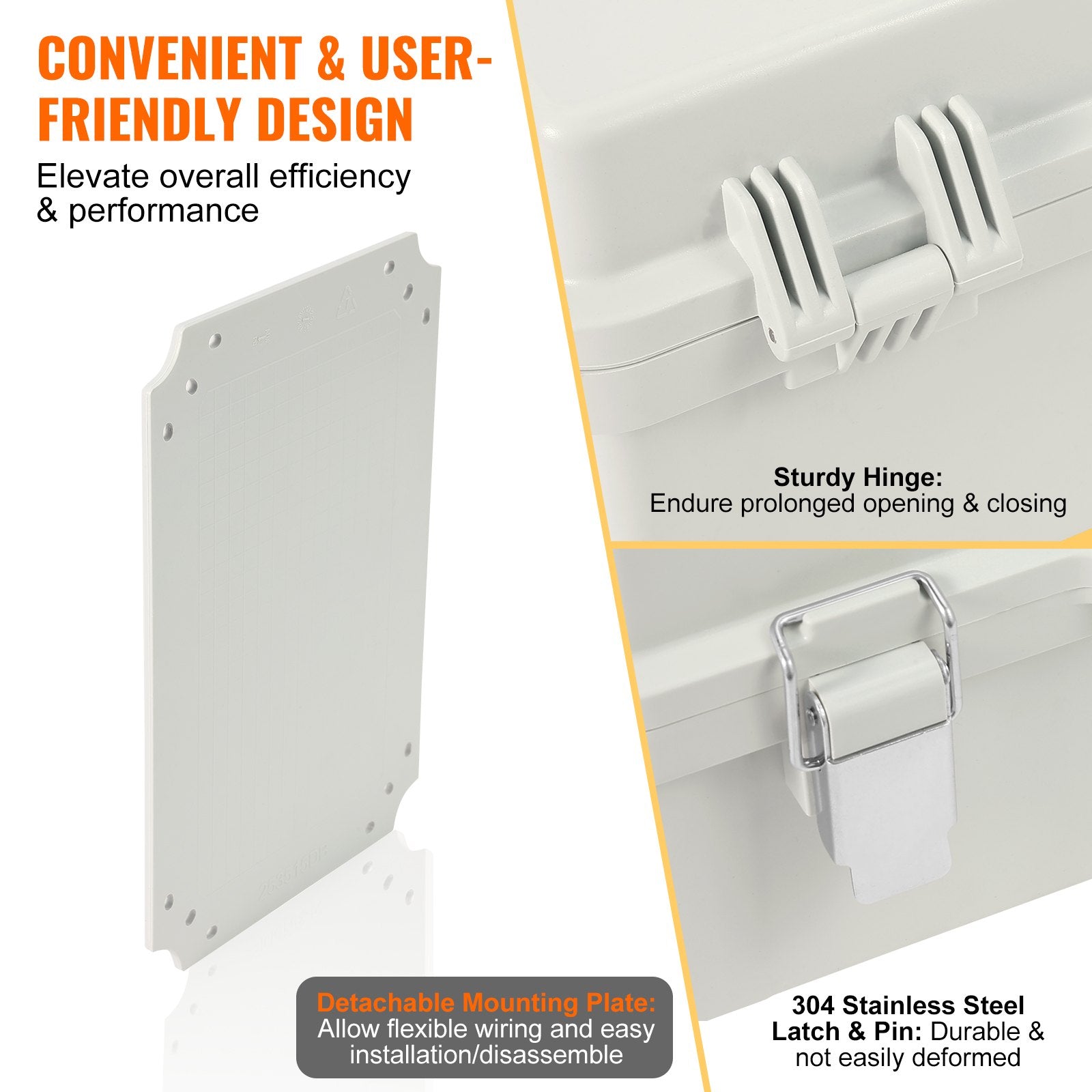 Junction Box Outdoor 430x330x180mm ABS Hinged Cover IP67 Waterproof