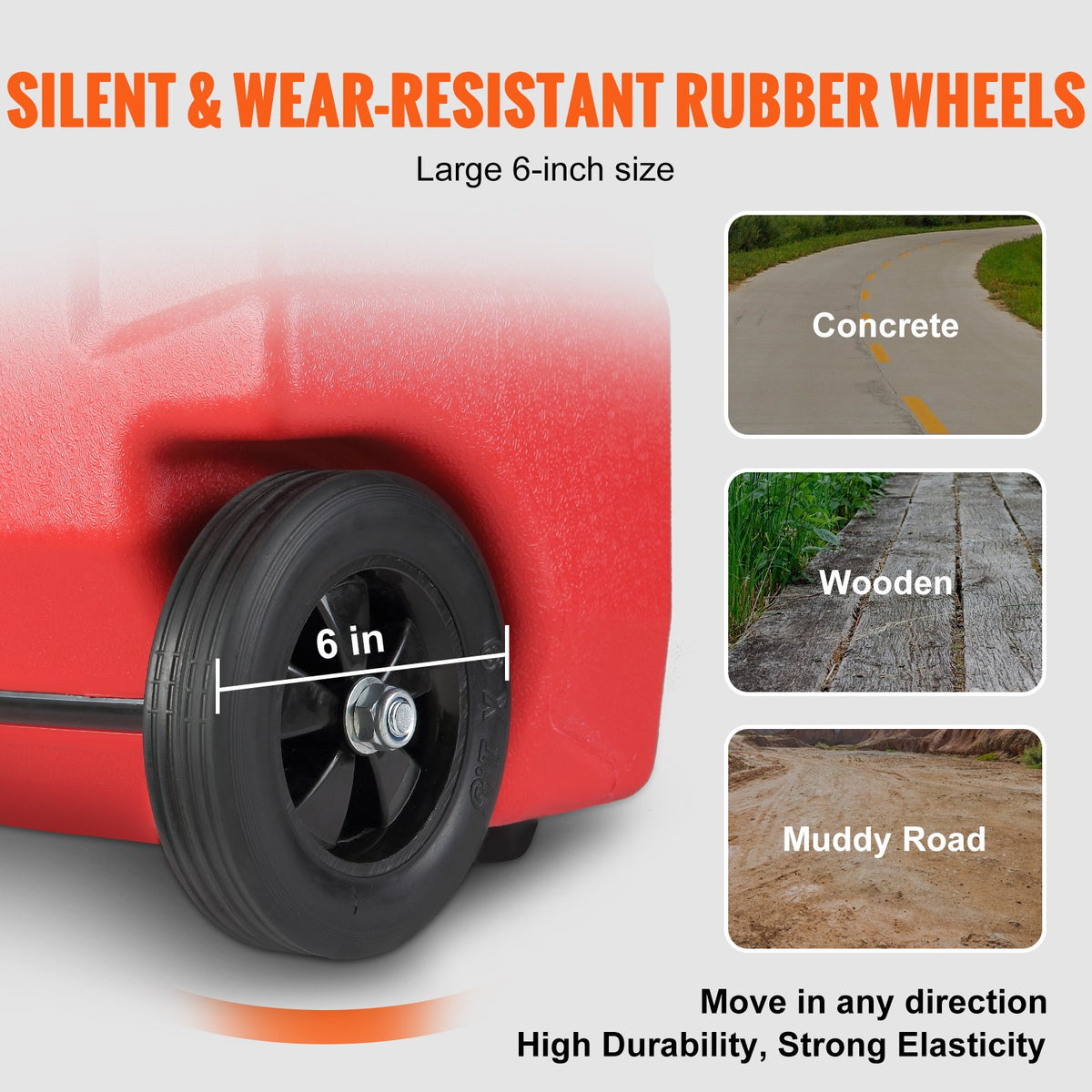 Fuel Caddy Portable Gas Storage Tank Hand Pump Rubber Wheels 60.57L 7.8L/min