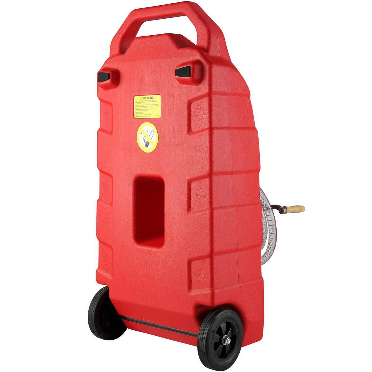 Fuel Caddy Portable Gas Storage Tank Hand Pump Rubber Wheels 60.57L 7.8L/min