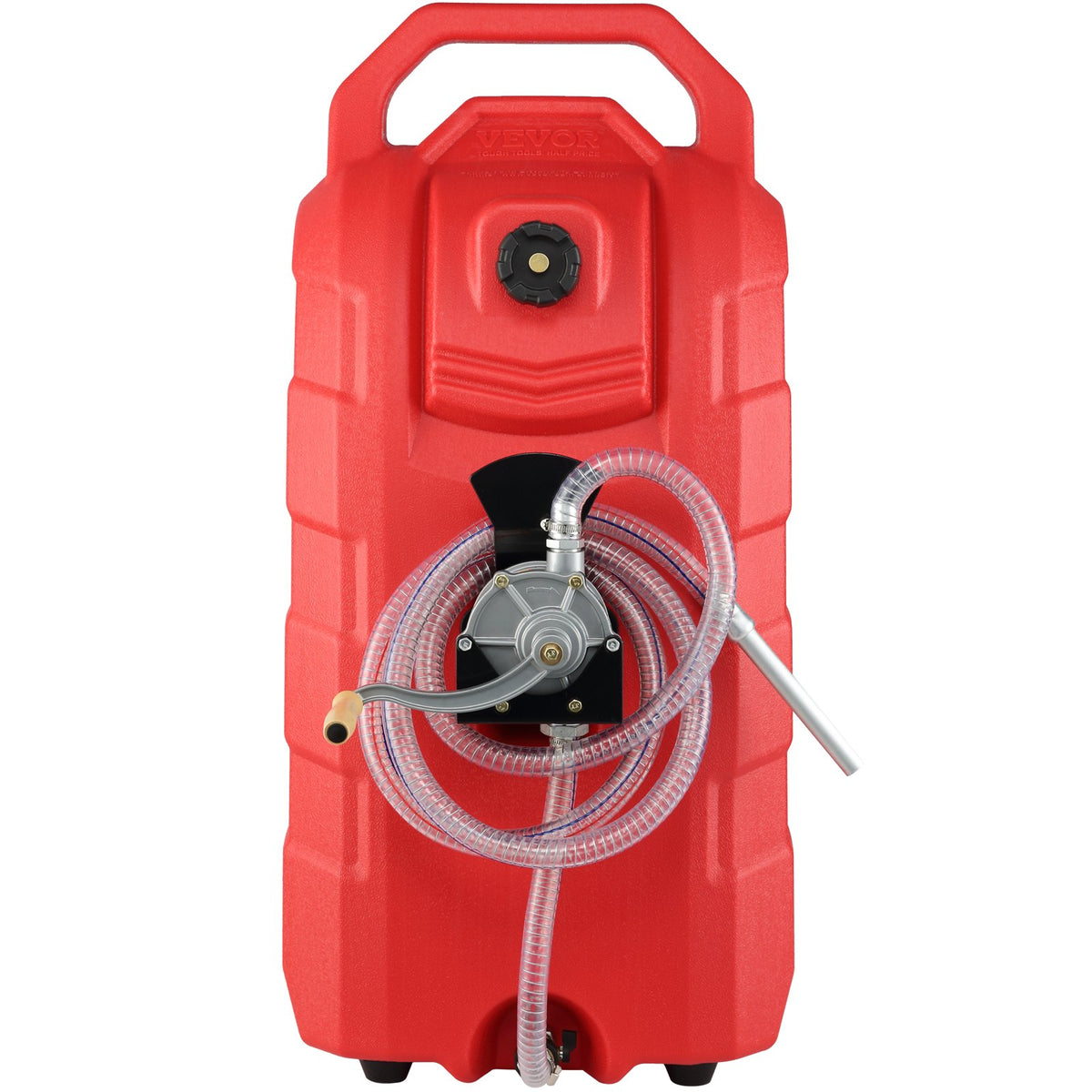 Fuel Caddy Portable Gas Storage Tank Hand Pump Rubber Wheels 60.57L 7.8L/min