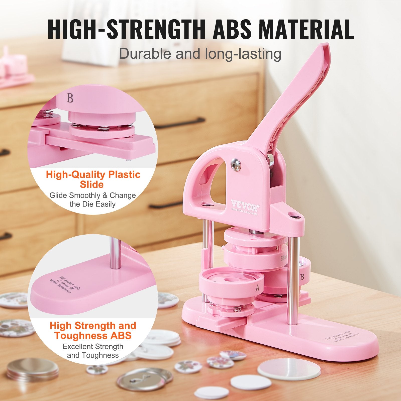 Button Maker 3-IN-1 1/1.25/2.28" Pin Maker Press Kit 300 Parts with Magic Book