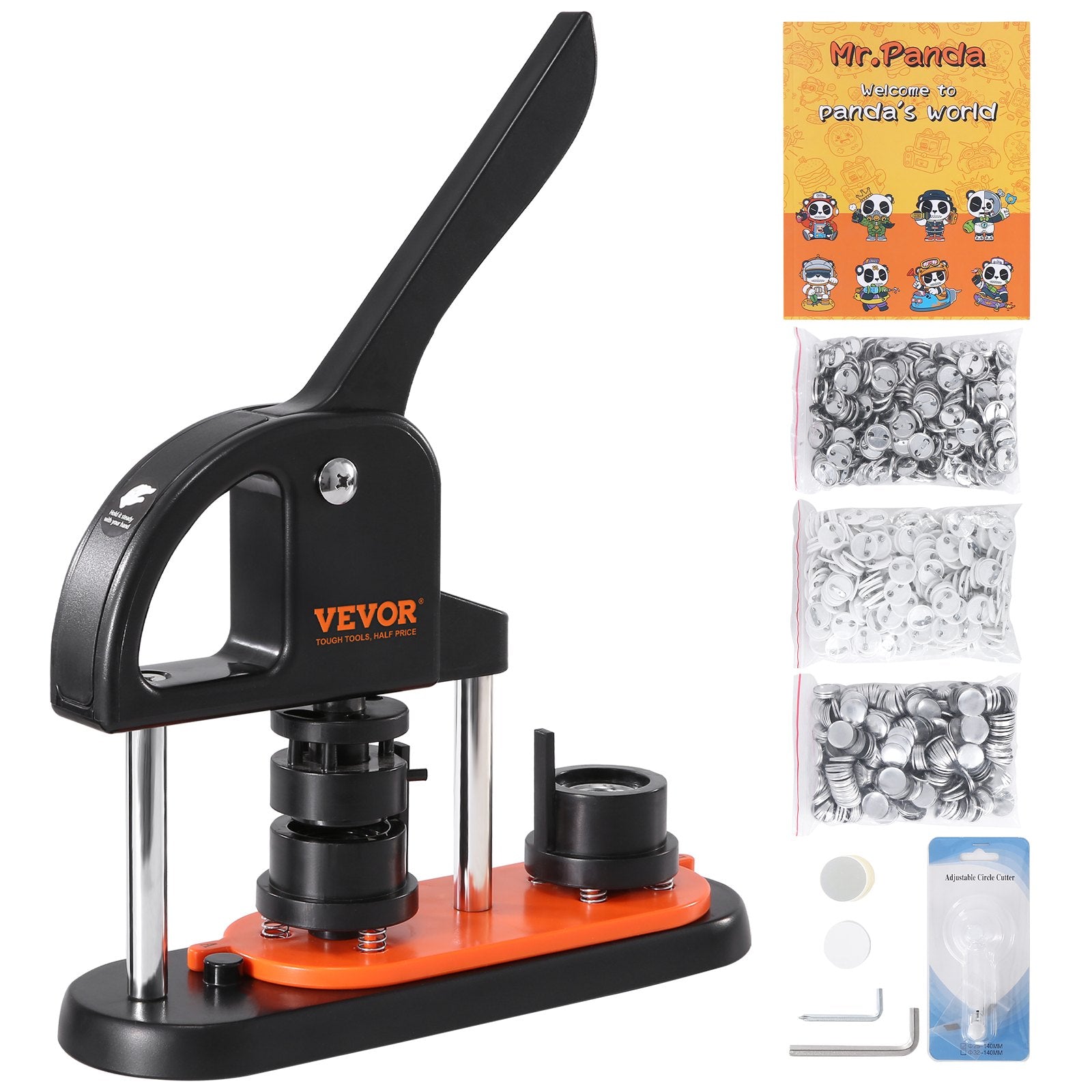 Button Maker Machine 0.98" 25MM Pin Maker Badge Press Kit 500 Parts