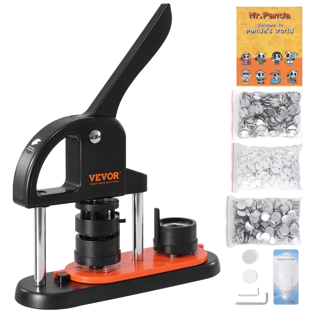 Button Maker Machine 1.25" 32MM Pin Maker Badge Press Kit 500 Parts