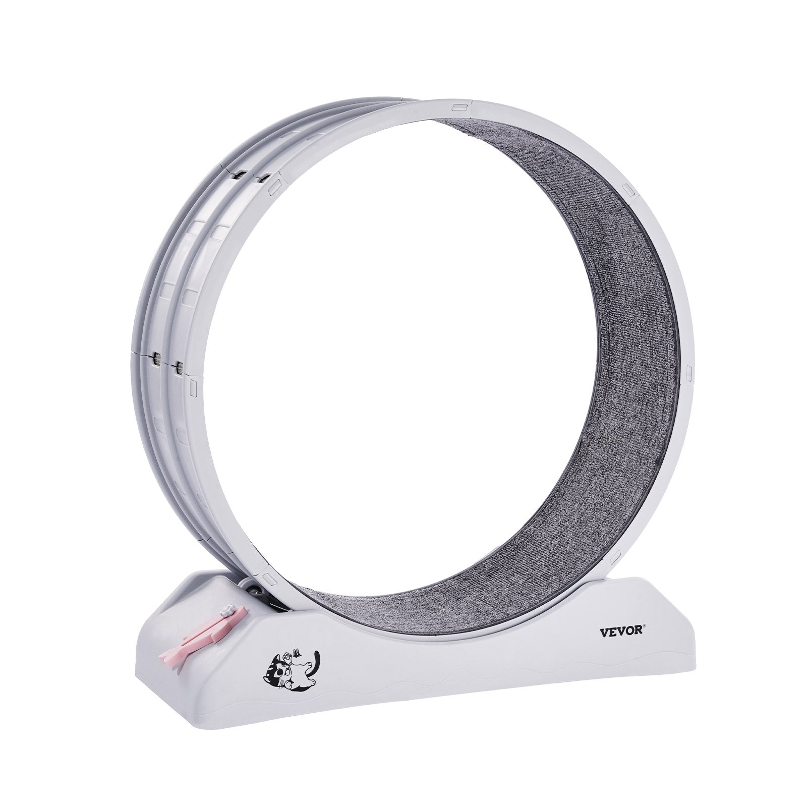 Cat Exercise Wheel 31.5in Large Running Wheel Brake Carpeted Treadmill White