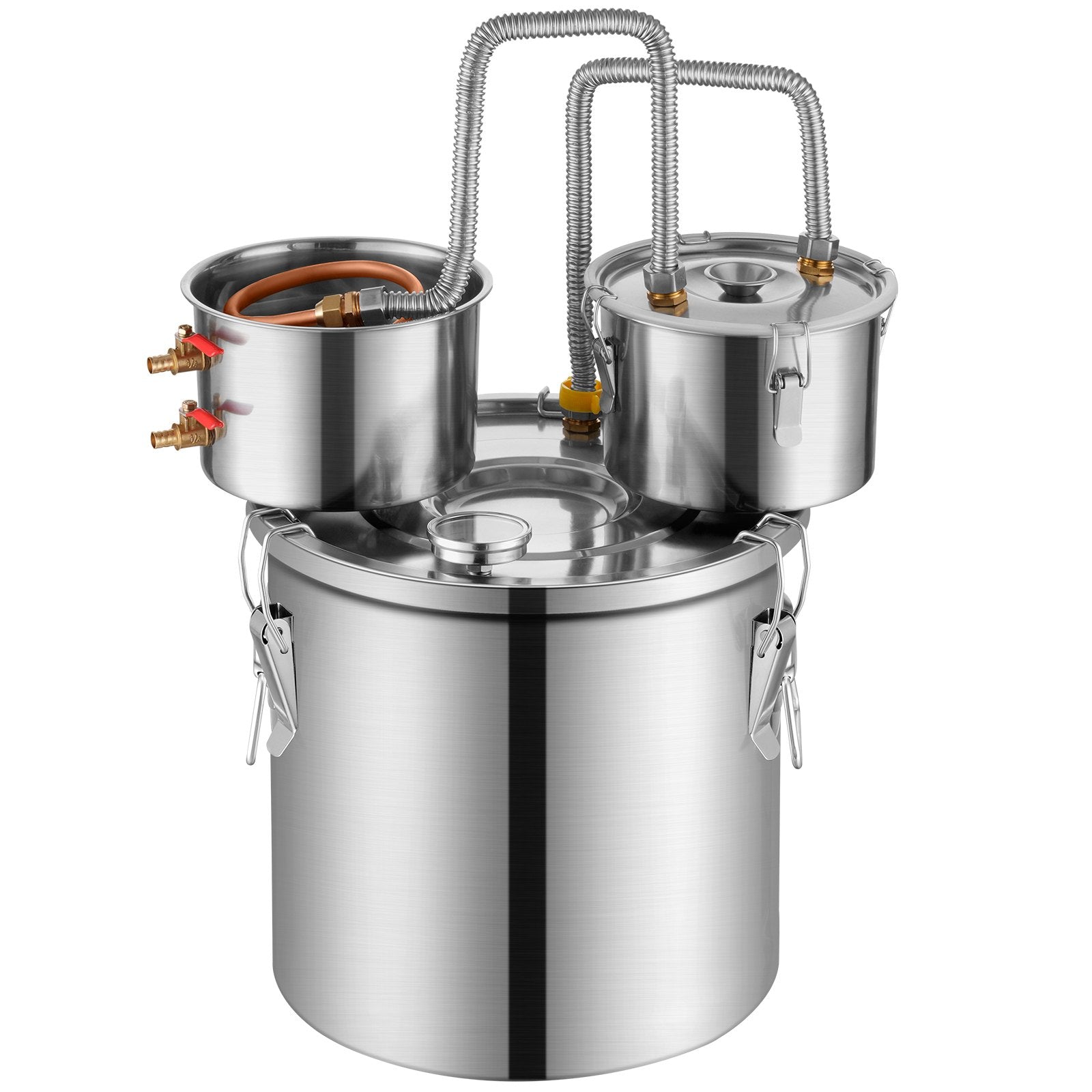 Alcohol Still 8Gal/30L Stainless Steel Distiller Copper Coil Dual Condenser