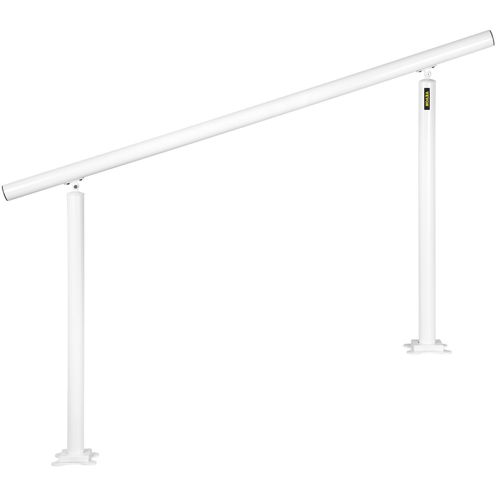 Outdoor Stair Railing Kit 5 FT Adjustable Aluminum Handrail 0-5 Steps White