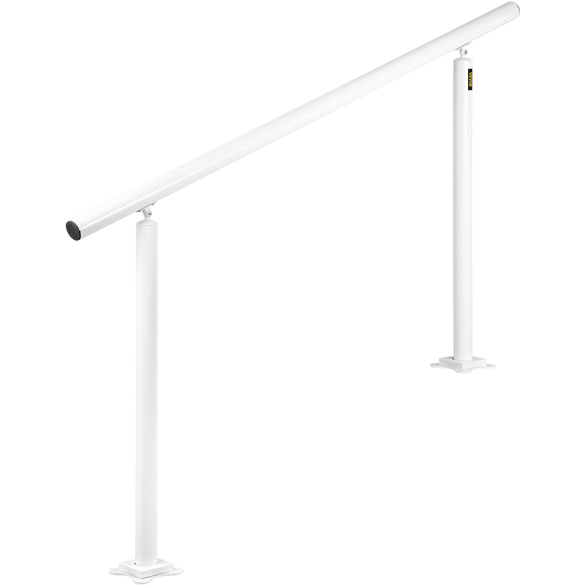 Outdoor Stair Railing Kit 5 FT Adjustable Aluminum Handrail 0-5 Steps White