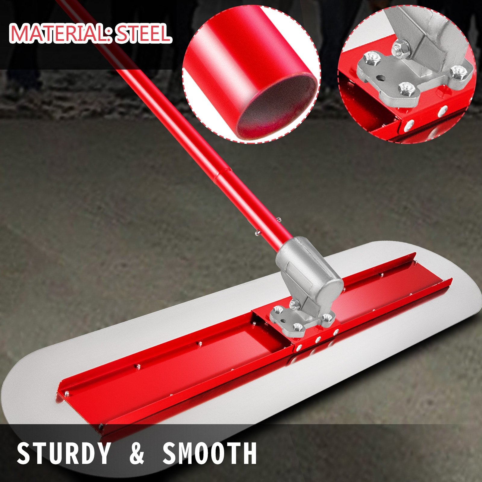 Bull Float Manganese Steel Concrete Float 1200x300mm Handle Bracket Finishing