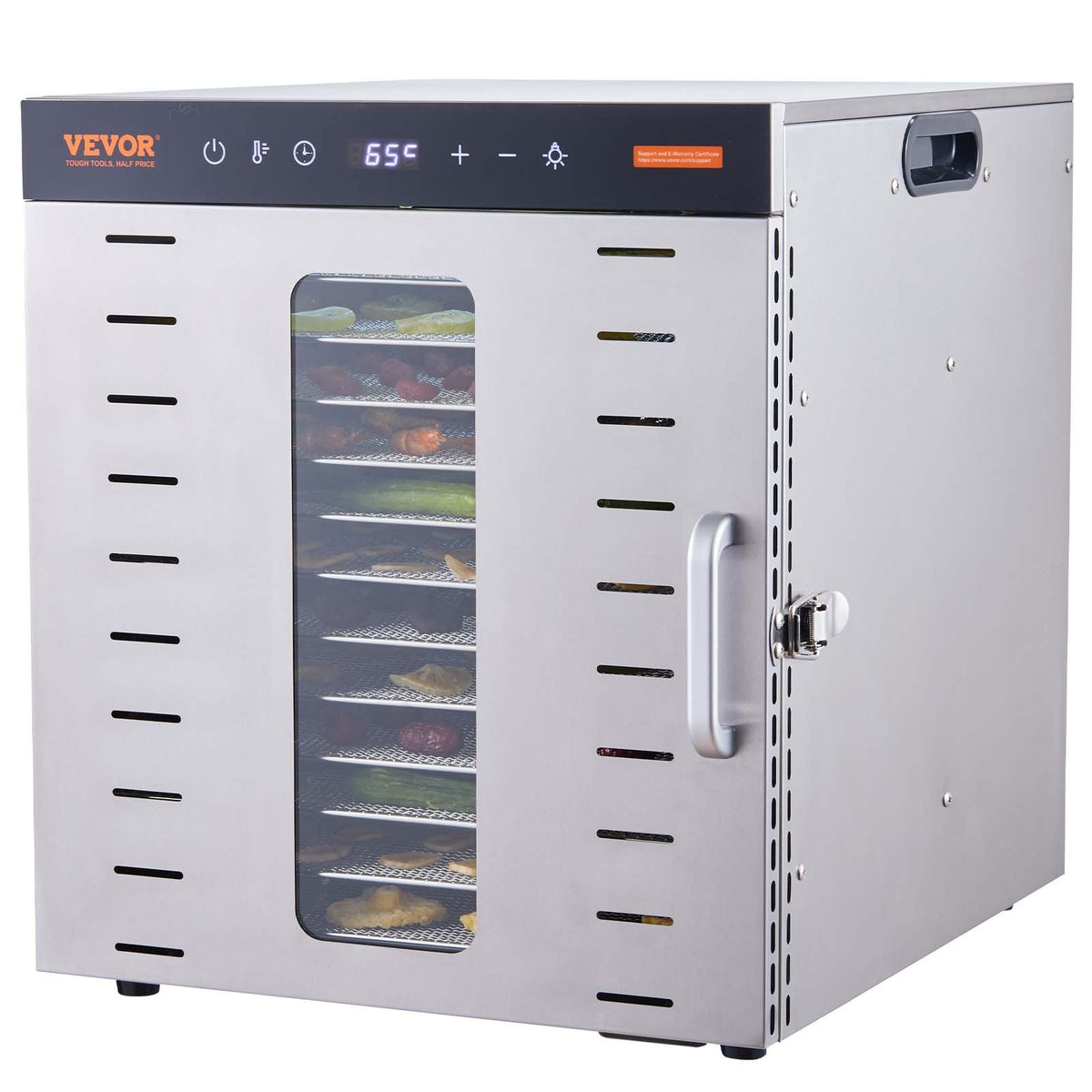 Food Dehydrator Machine 1000W, 10 Stainless Steel Trays, Digital Timer & Temp