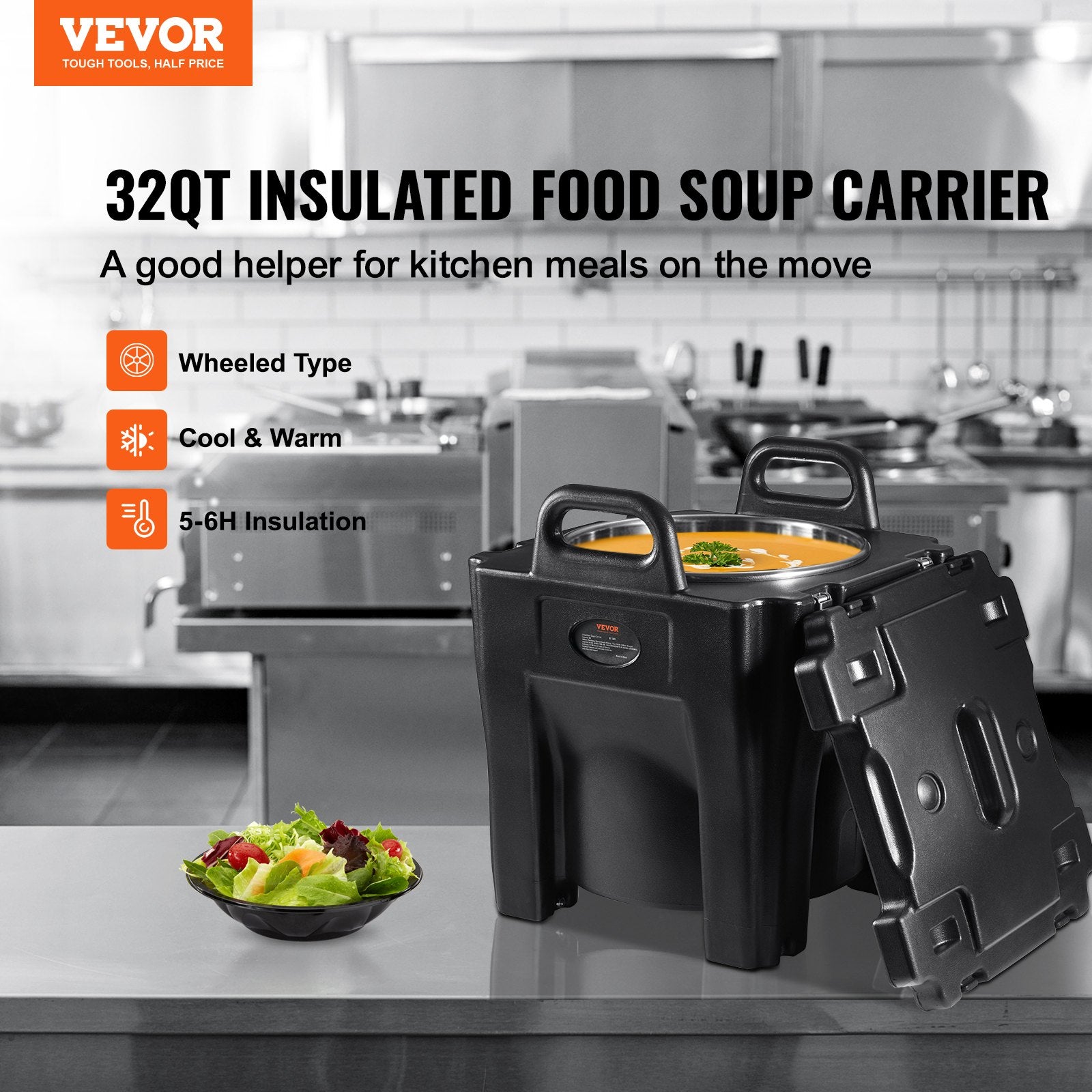 Insulated Food Carrier 30L Stackable Stainless Steel Hot Box Catering Warmer