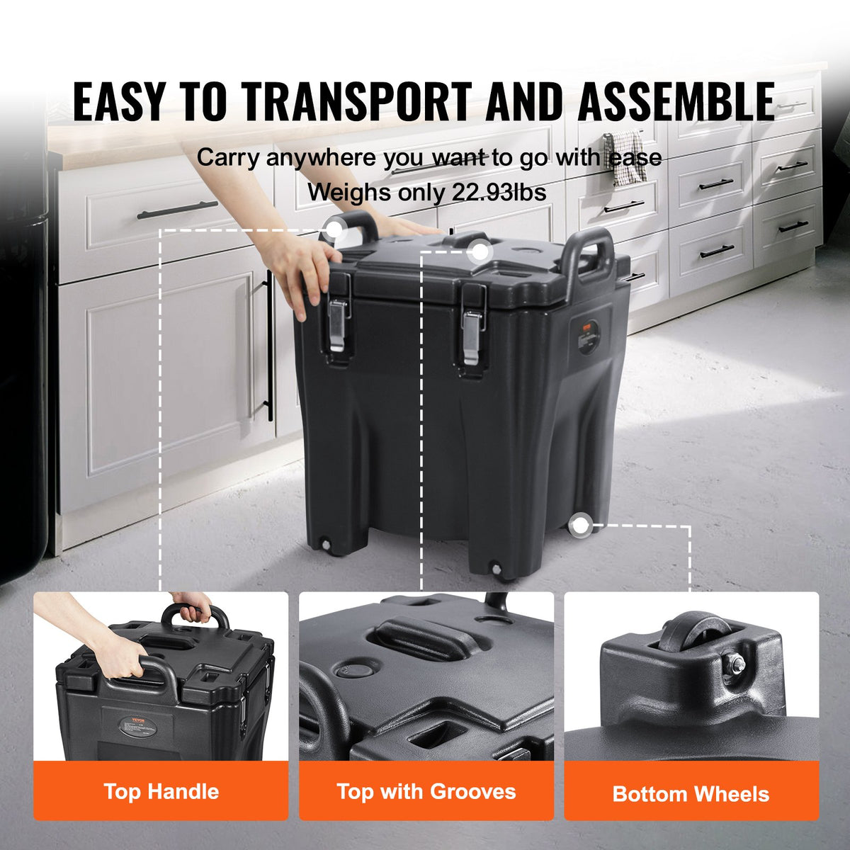 Insulated Food Carrier 30L Stackable Stainless Steel Hot Box Catering Warmer