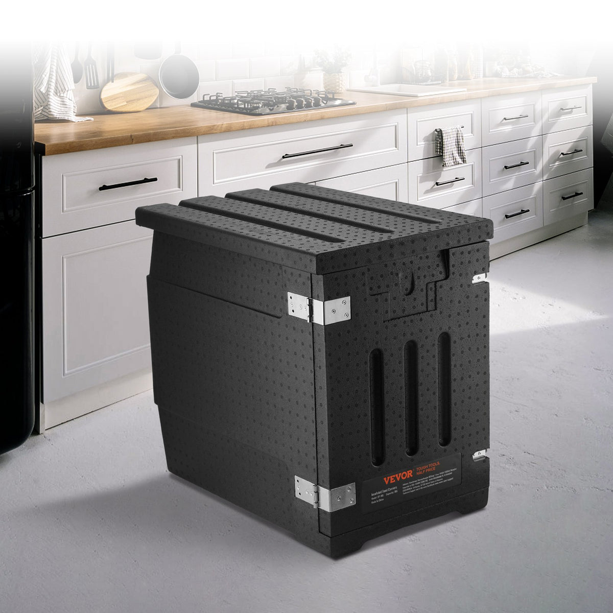 Food Pan Carrier Insulated LLDPE Hot Box with Double Buckles Front Loading 90L