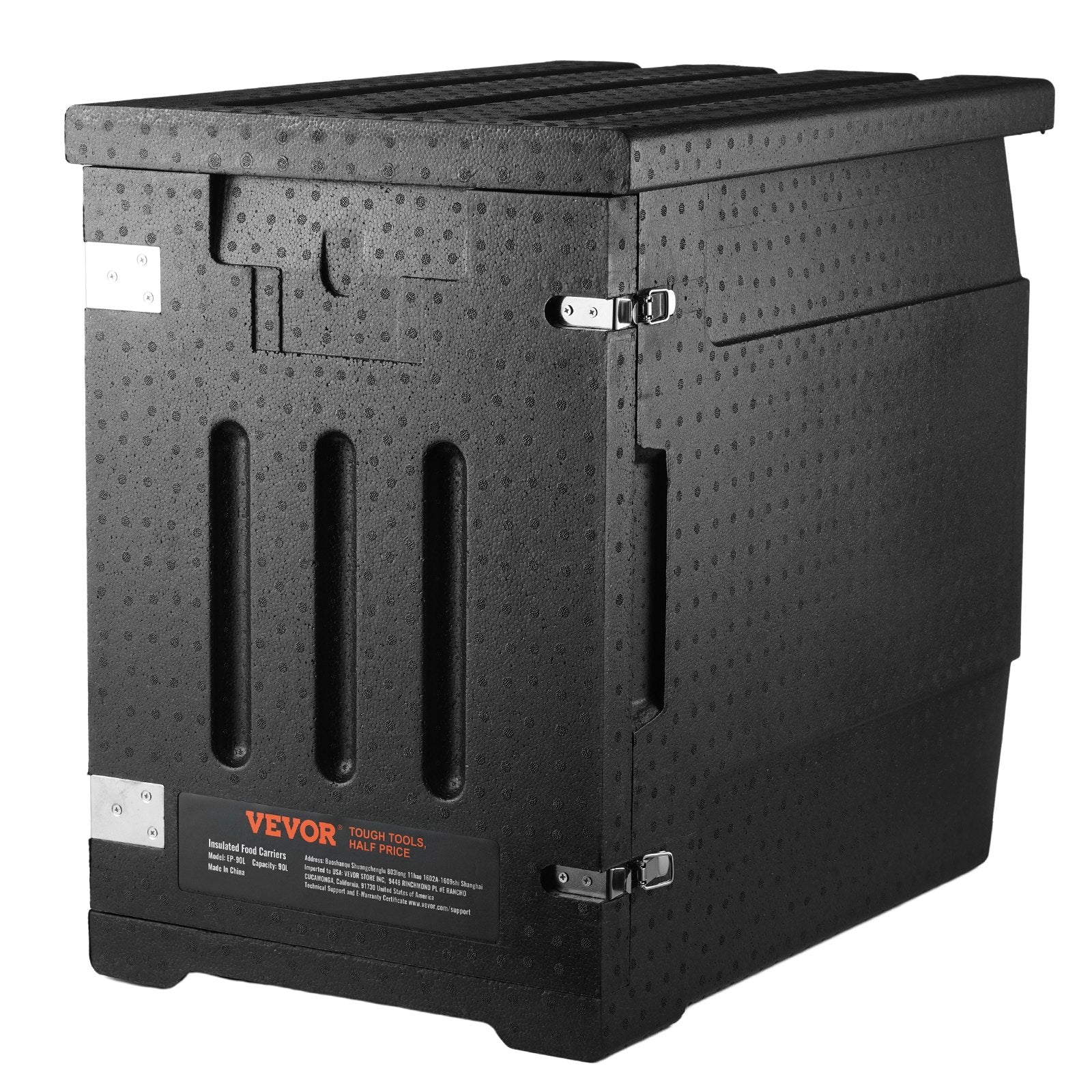 Food Pan Carrier Insulated LLDPE Hot Box with Double Buckles Front Loading 90L