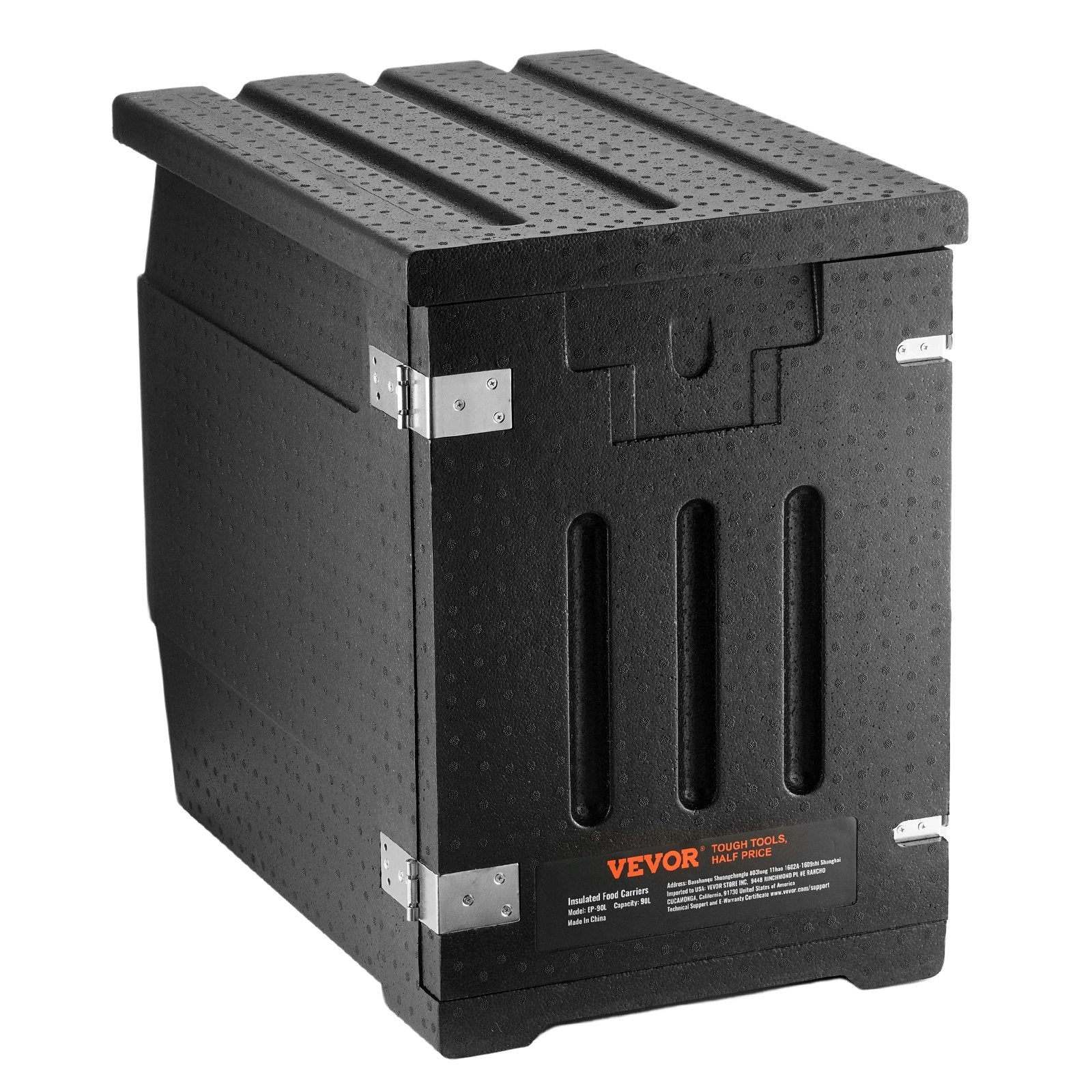 Food Pan Carrier Insulated LLDPE Hot Box with Double Buckles Front Loading 90L
