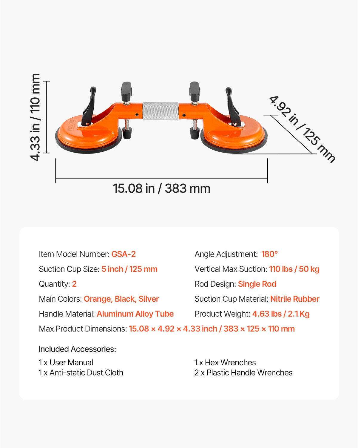 Seam Setter 2 Pack Granite 5 in Suction Cup 180° Adjustable Countertop Tool