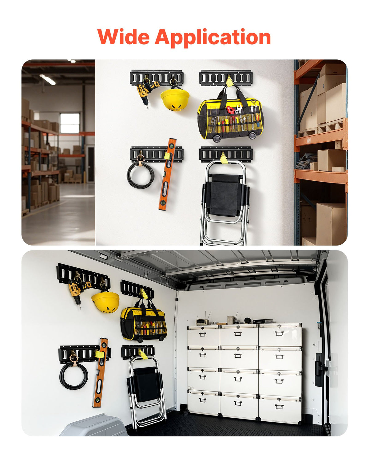 E-Track Tie-Down Rail Kit 4Pack 0.4m 21Pcs with Ratchet Straps for Vans Trailers