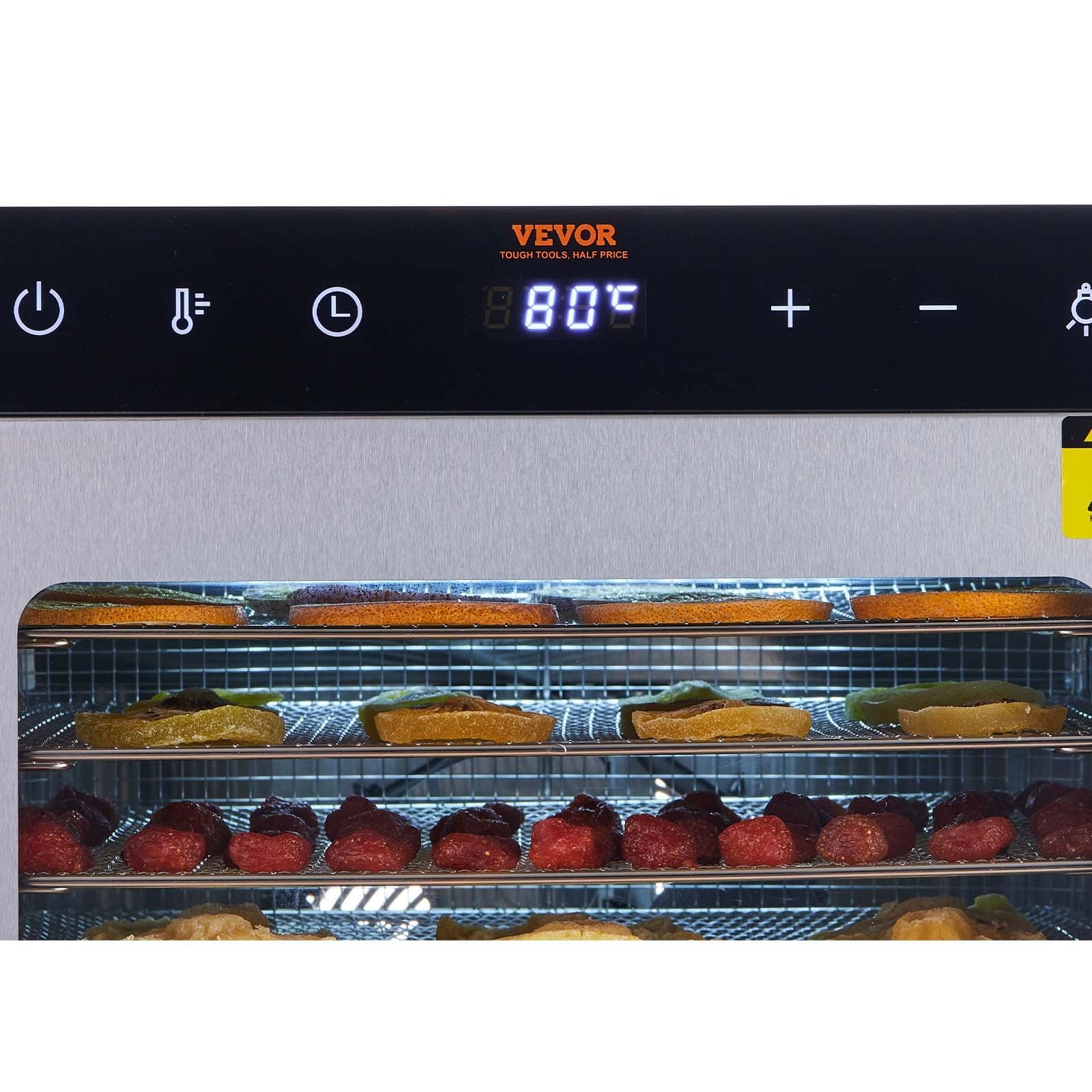 Food Dehydrator Machine 800W, 10 Stainless Steel Trays, Digital Timer & Temp