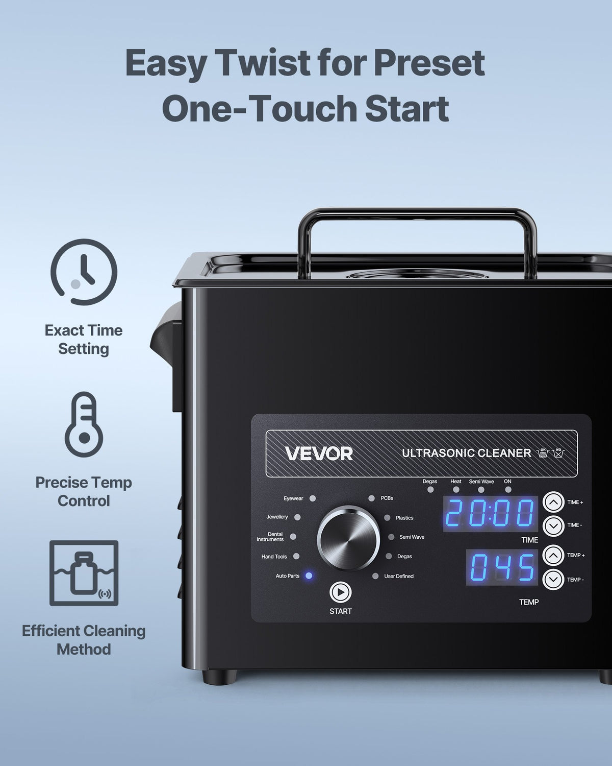 3L Ultrasonic Cleaner Stainless Steel Cleaning Machine w/ Basket