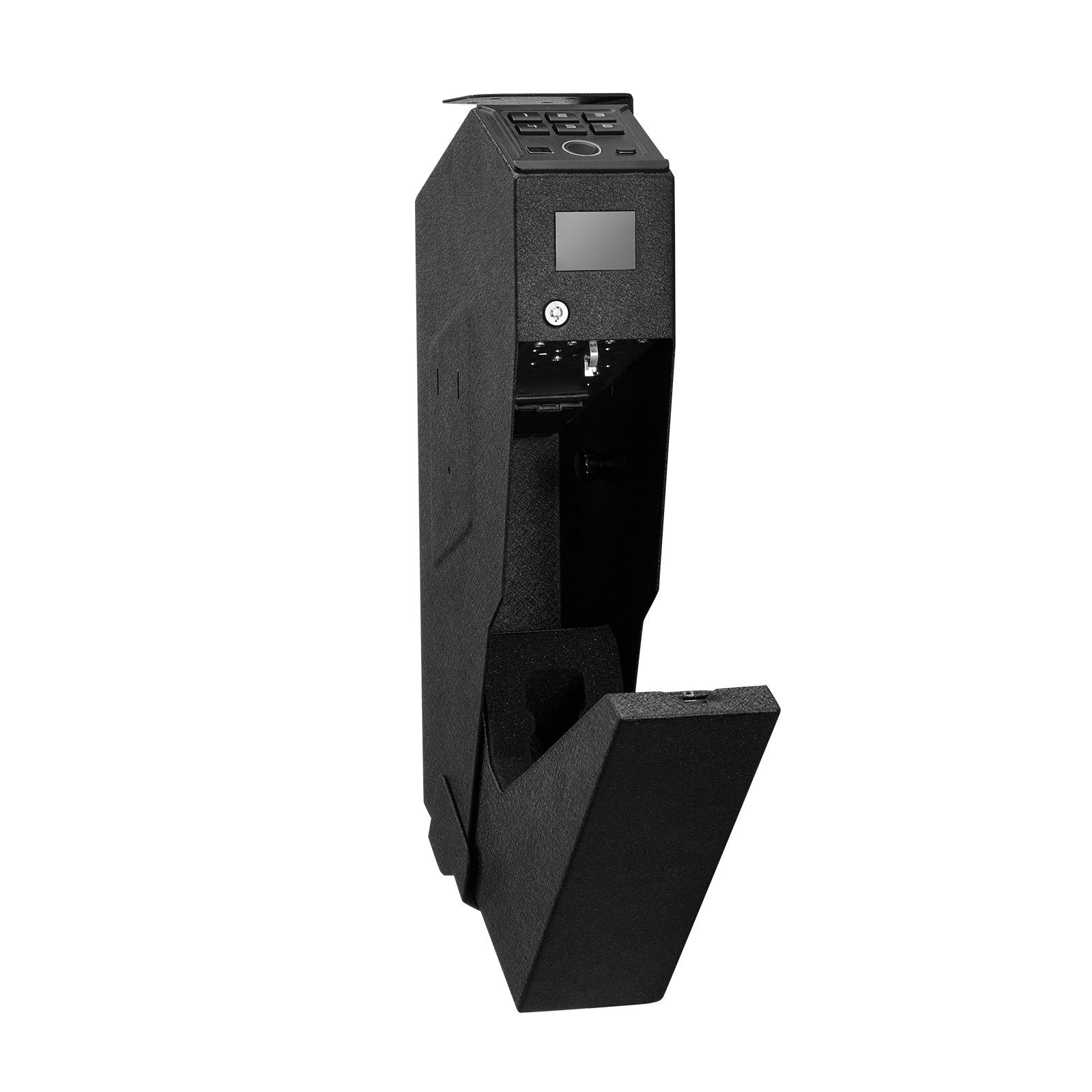 Gun Safe, Slider Handgun Safe with Fingerprint, Password & Key, LED for 1 Pistol