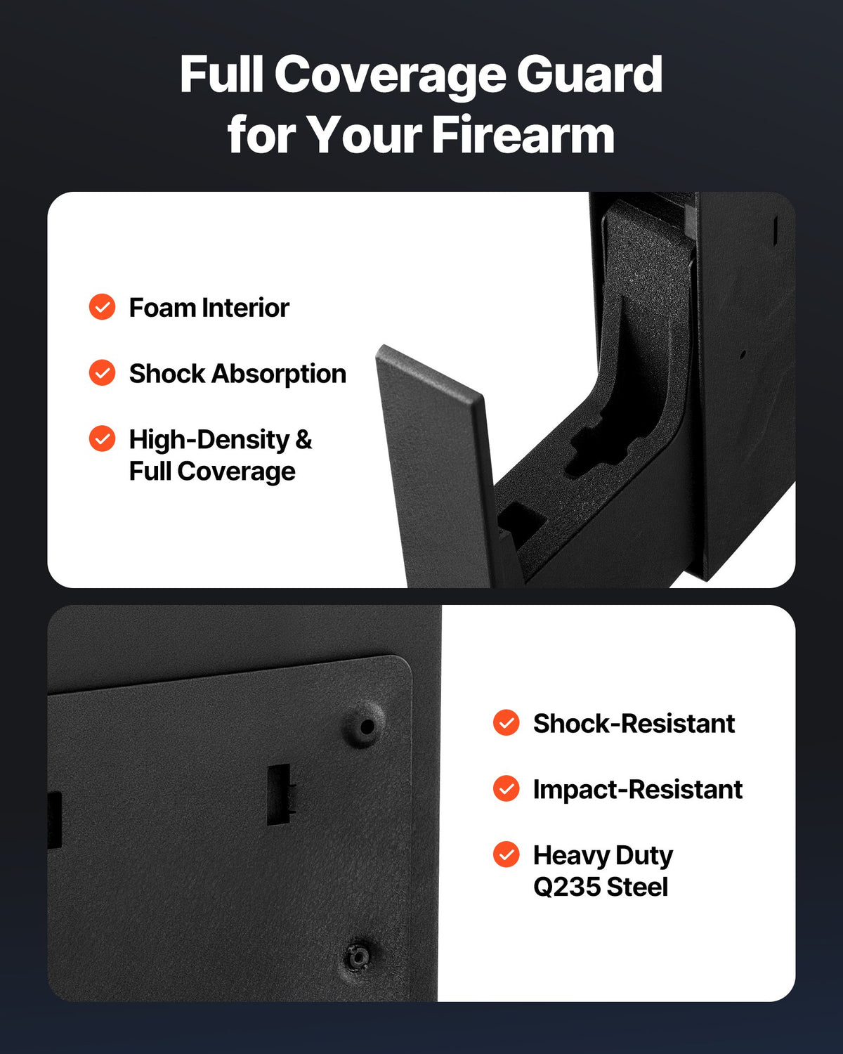 Gun Safe, Slider Handgun Safe with Fingerprint, Password & Key, LED for 1 Pistol