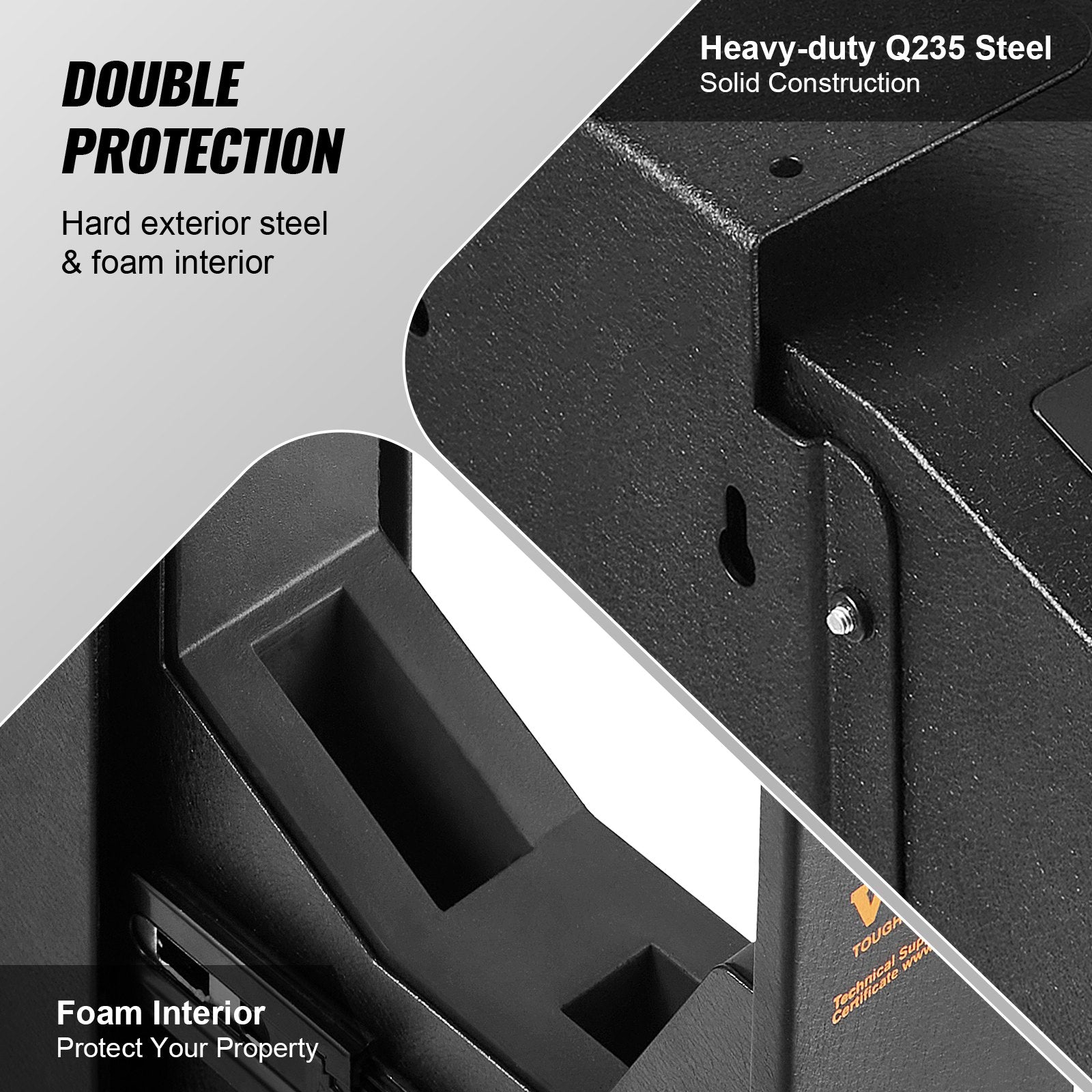 Biometric Mounted Gun Safe for 1 Pistol, Fingerprint, Password & Key Access
