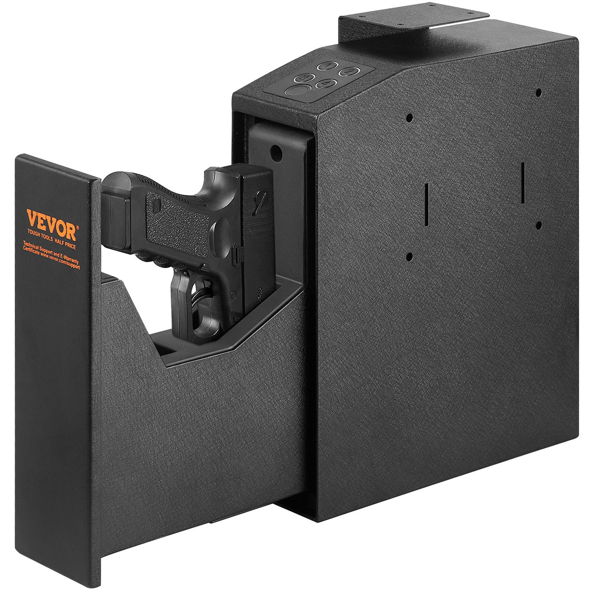 Biometric Mounted Gun Safe for 1 Pistol, Fingerprint, Password & Key Access