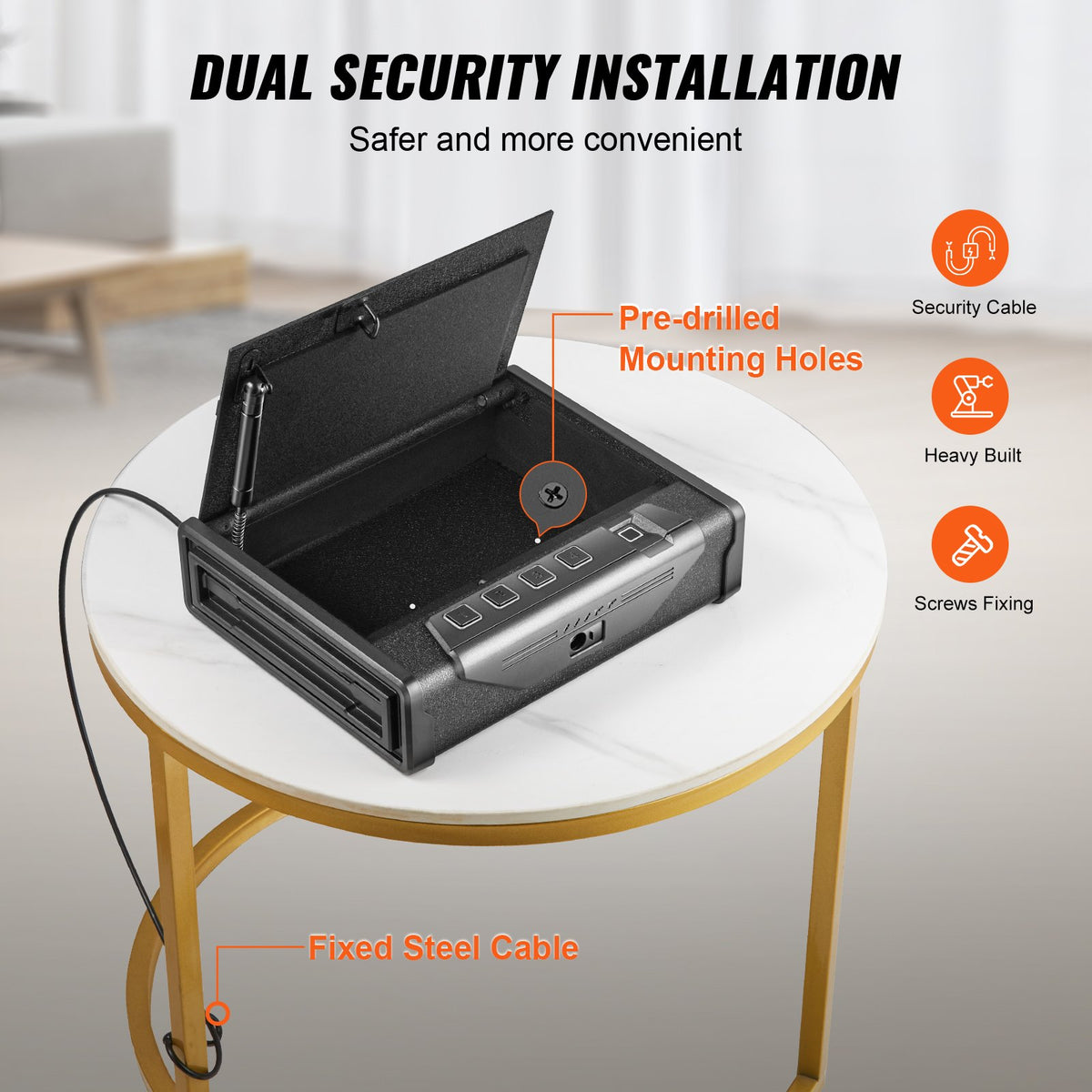 Gun Safe for Pistols Biometric Handgun Safe Fingerprint Password Key Access