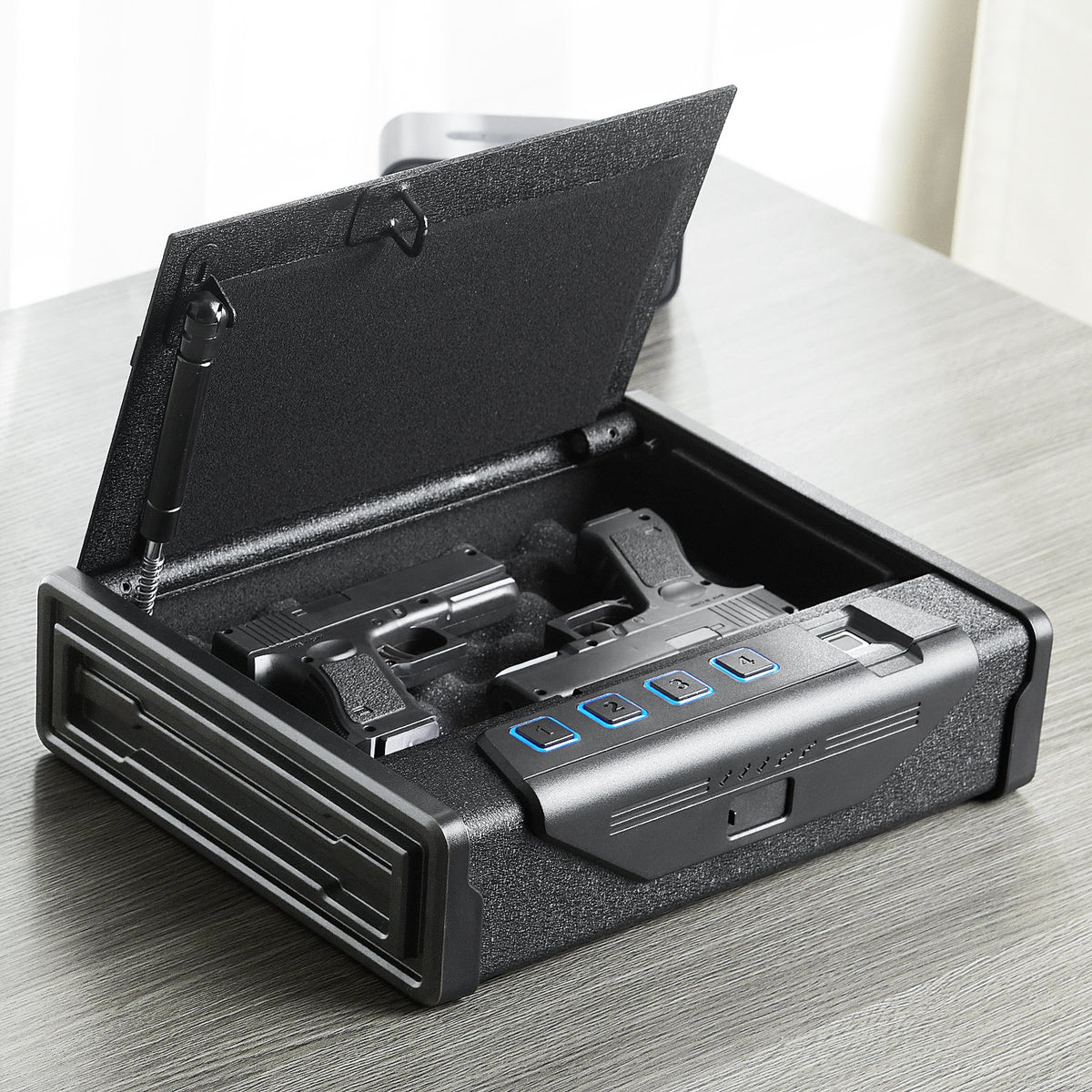 Gun Safe for Pistols Biometric Handgun Safe Fingerprint Password Key Access