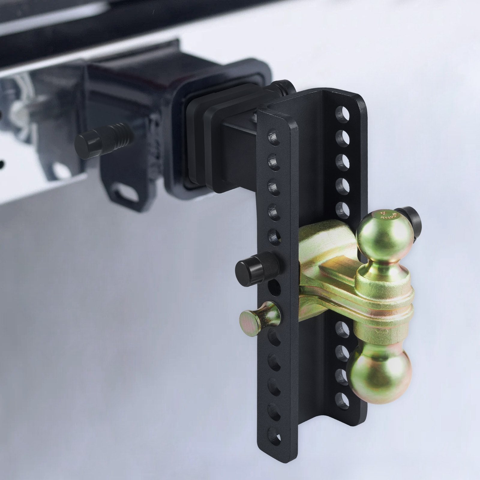 Adjustable Trailer Hitch 25cm Drop 21.59cm Rise with 6.35cm Receiver & Tow Balls