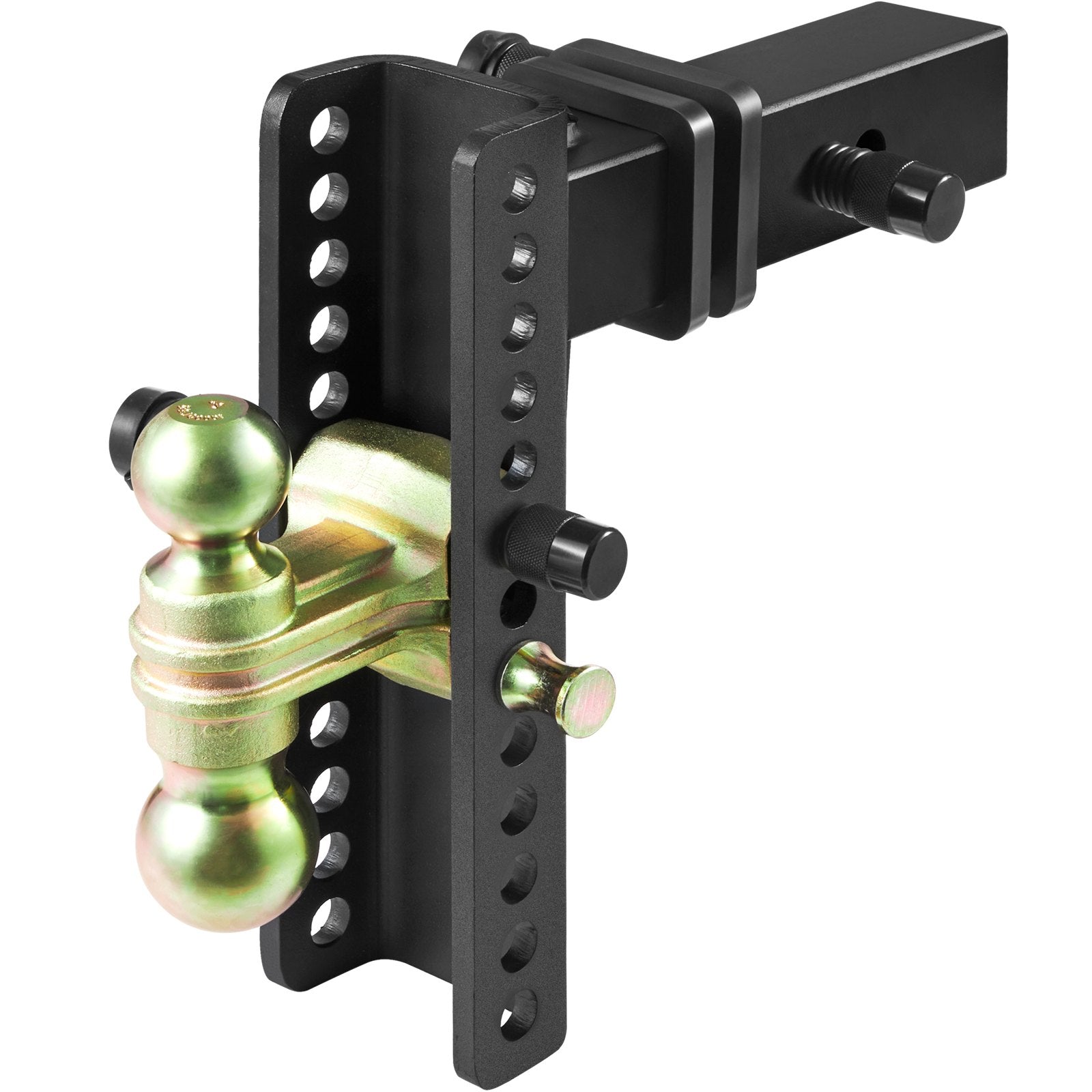 Adjustable Trailer Hitch 25cm Drop 21.59cm Rise with 6.35cm Receiver & Tow Balls