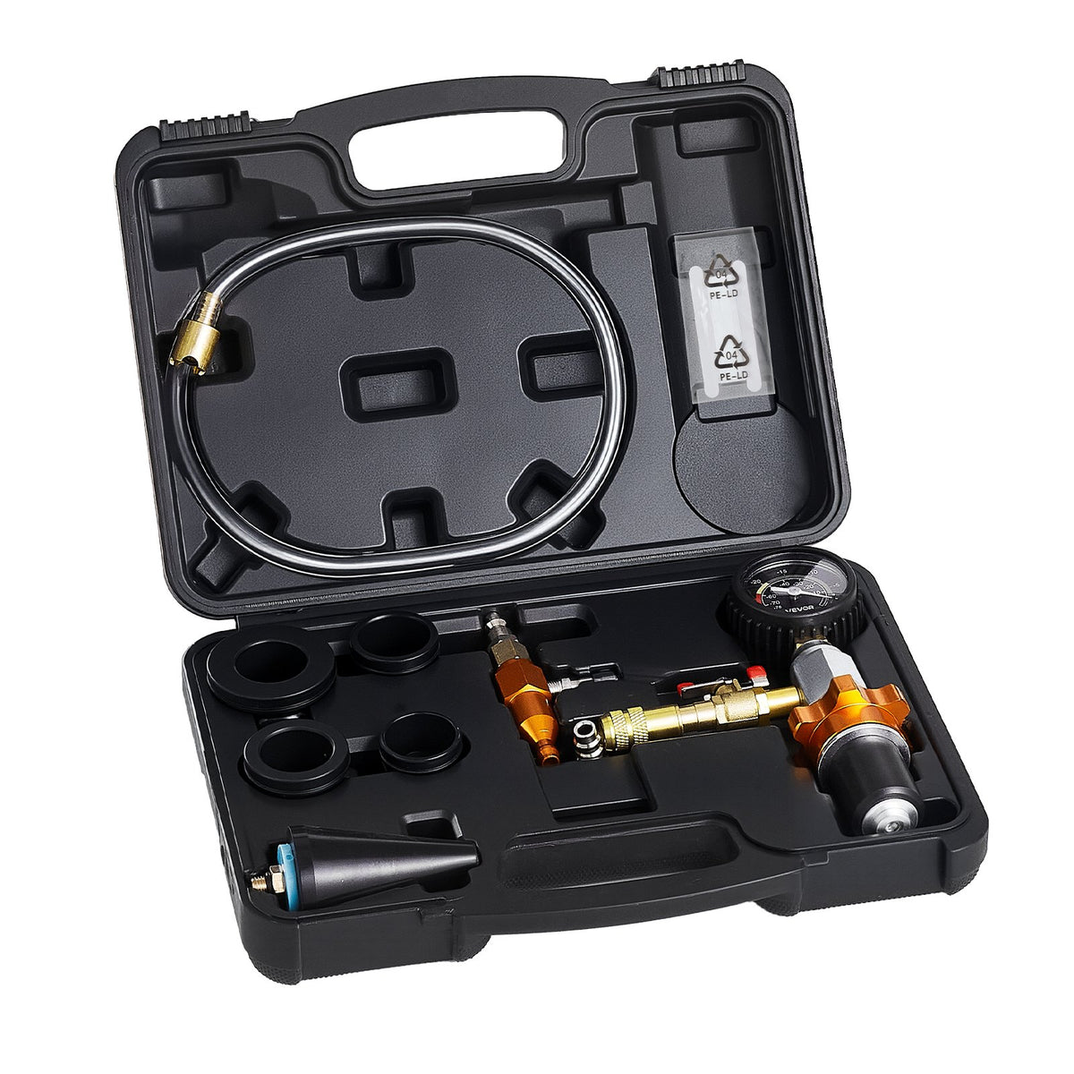 Radiator Vacuum Refill Kit Cooling System Vacuum Purge Tool Gauge & Case Auto
