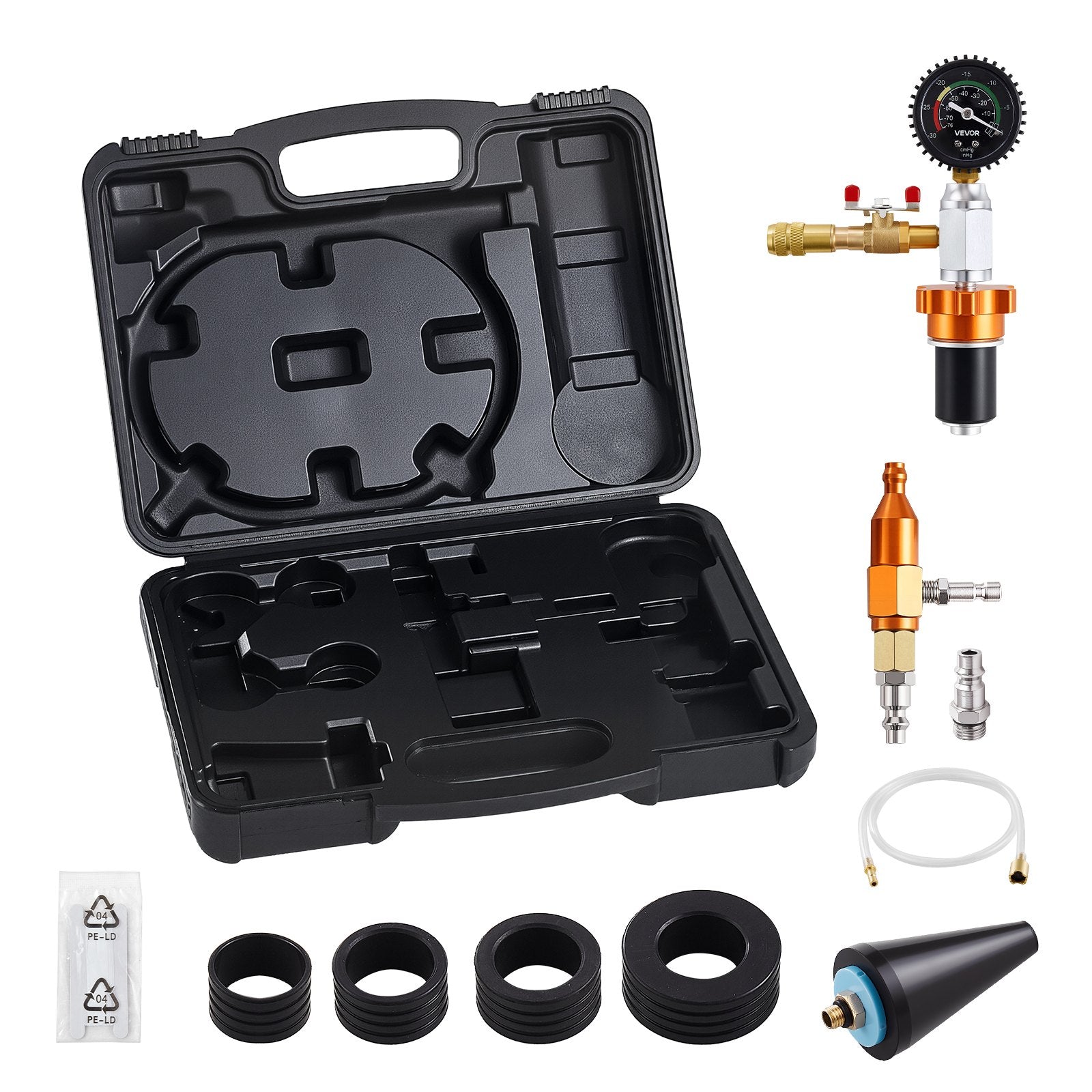 Radiator Vacuum Refill Kit Cooling System Vacuum Purge Tool Gauge & Case Auto
