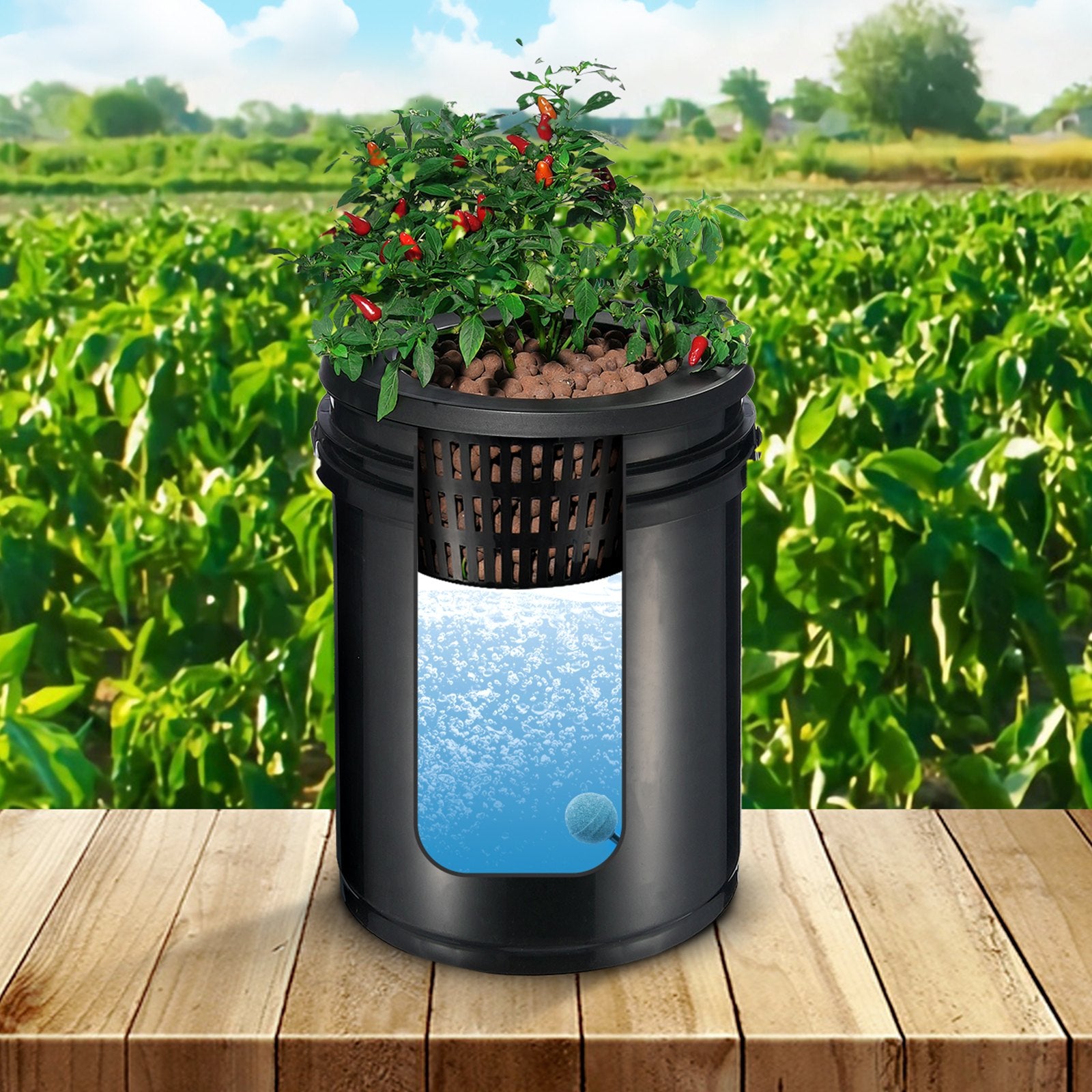 RDWC Hydroponics Grow System 4 Buckets Top Drip Deep Water Culture Kit