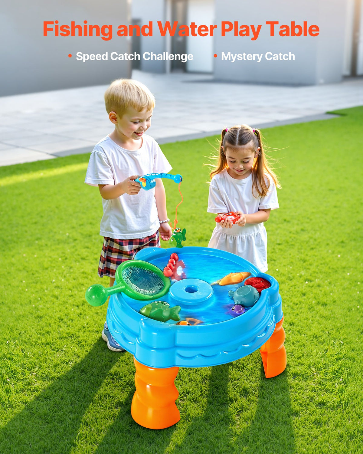 Water Table for Toddlers Kids Sensory Fish 'n Splash Playset 9PCS Accessories