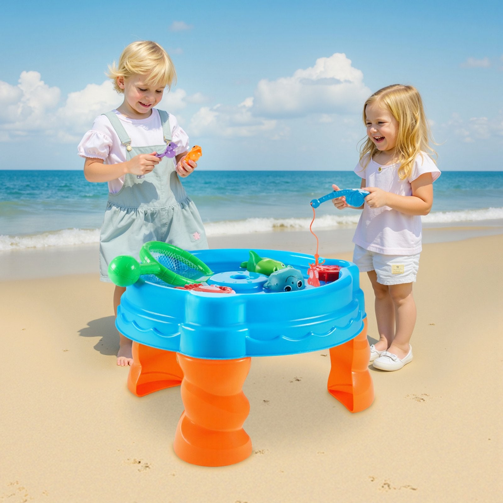 Water Table for Toddlers Kids Sensory Fish 'n Splash Playset 9PCS Accessories