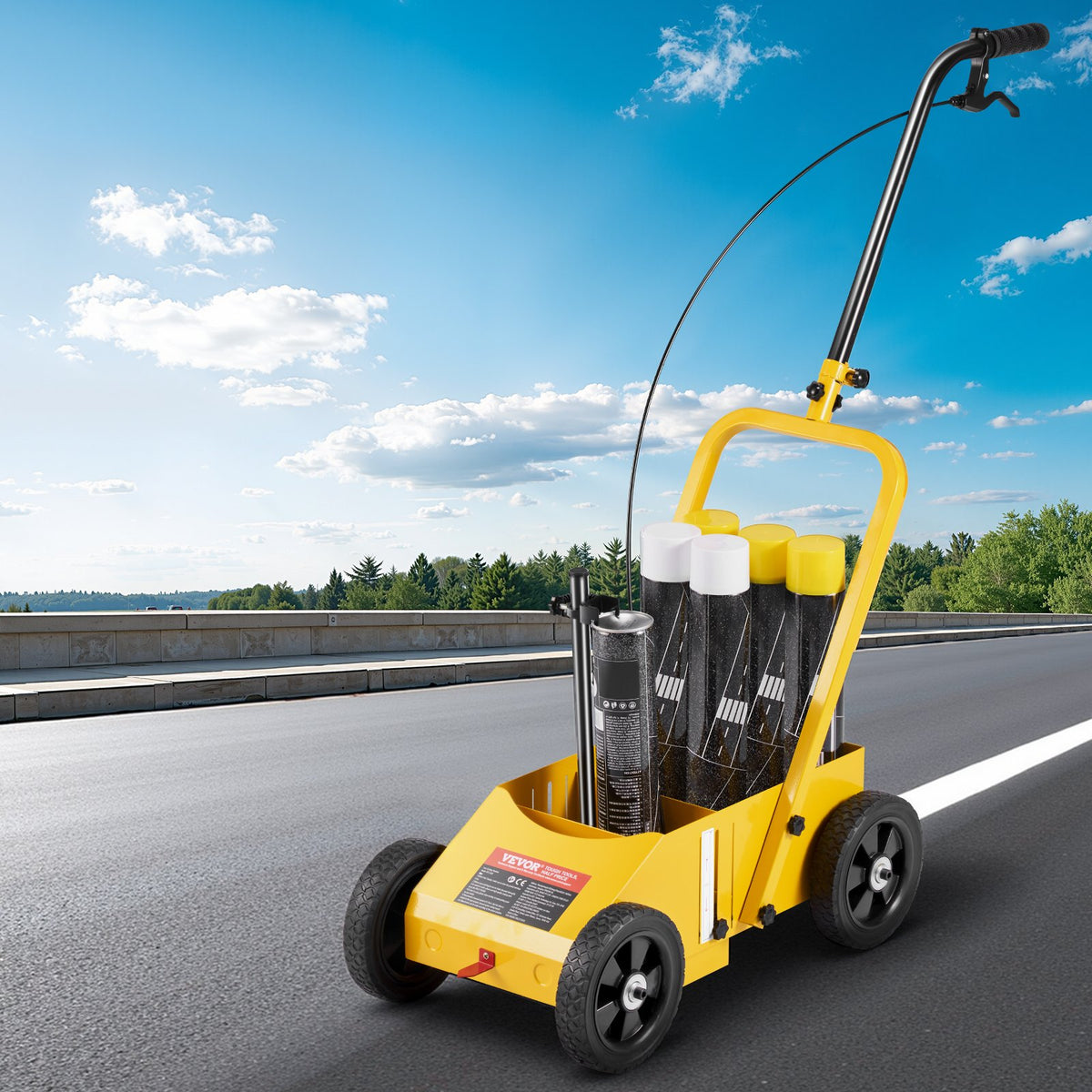 Striping Line Marking Machine 610x330x900mm, 4-Wheel, Heavy Duty, Yellow