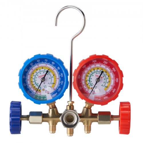 VEVOR AC Manifold Gauge Set 3 Way for Car Auto Freon Charging Evacuation