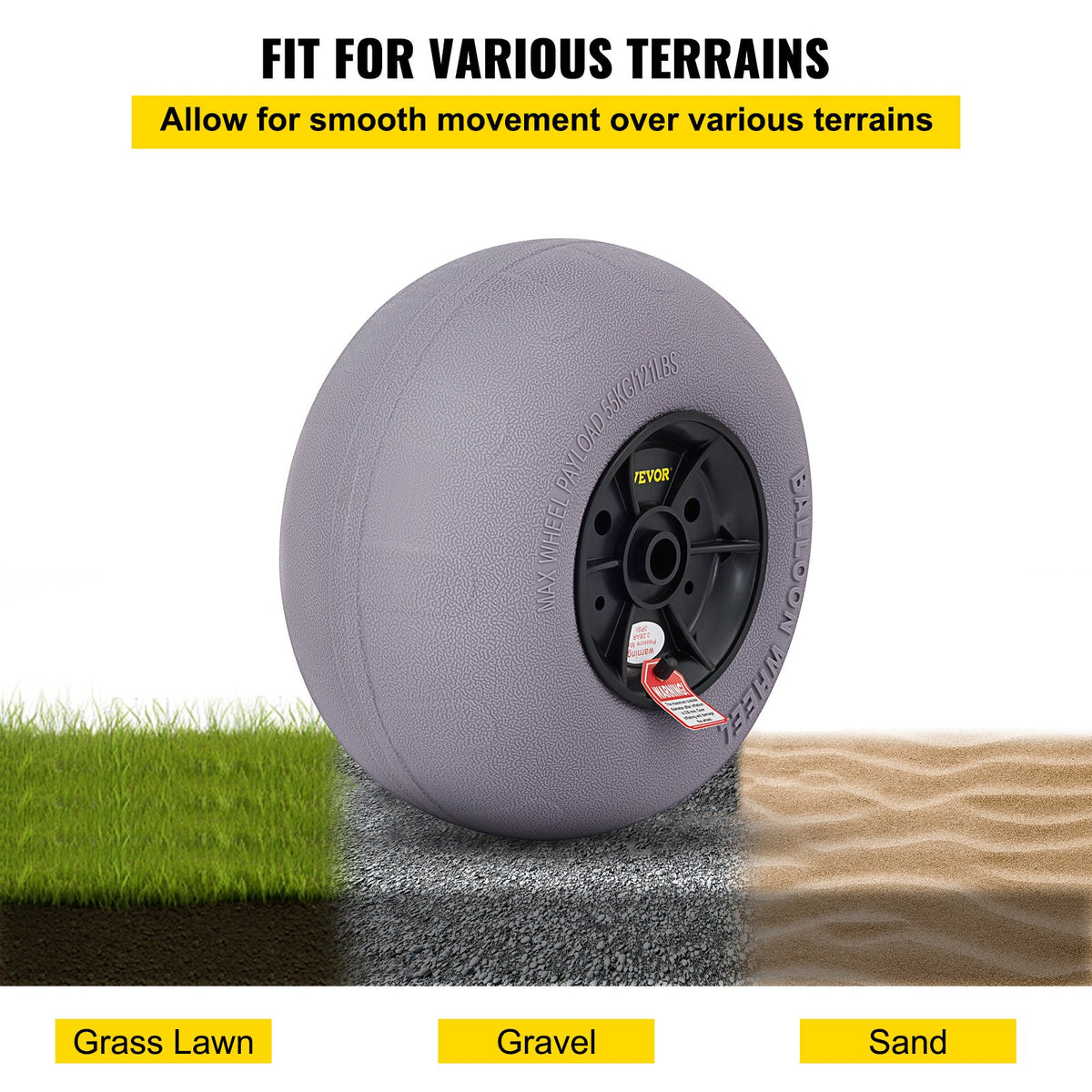 Balloon Beach Wheels Replacement 13" TPU Tires 121lbs Load Capacity