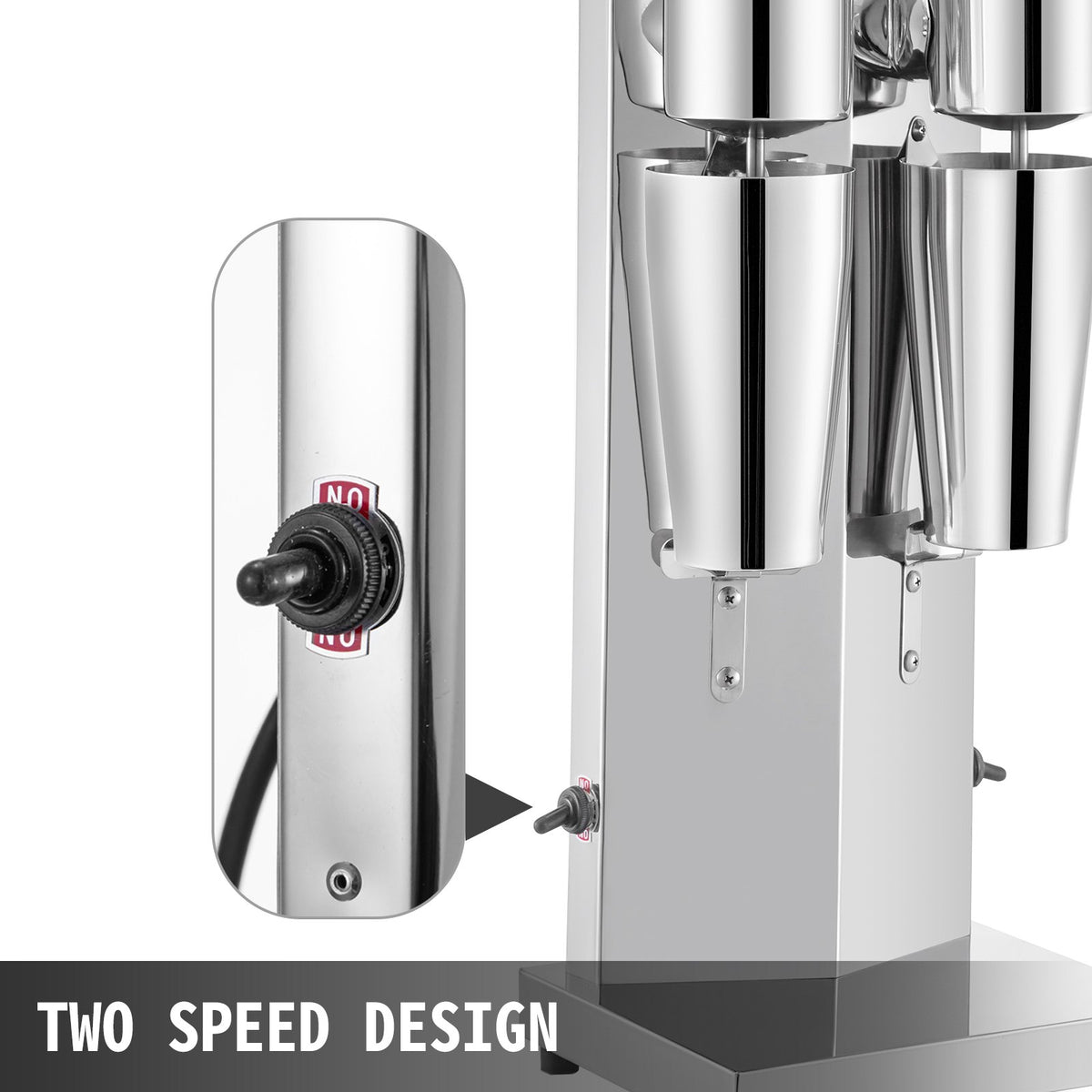 Double Head Milkshake Maker 360W Stainless Steel 2 Speed Mixer