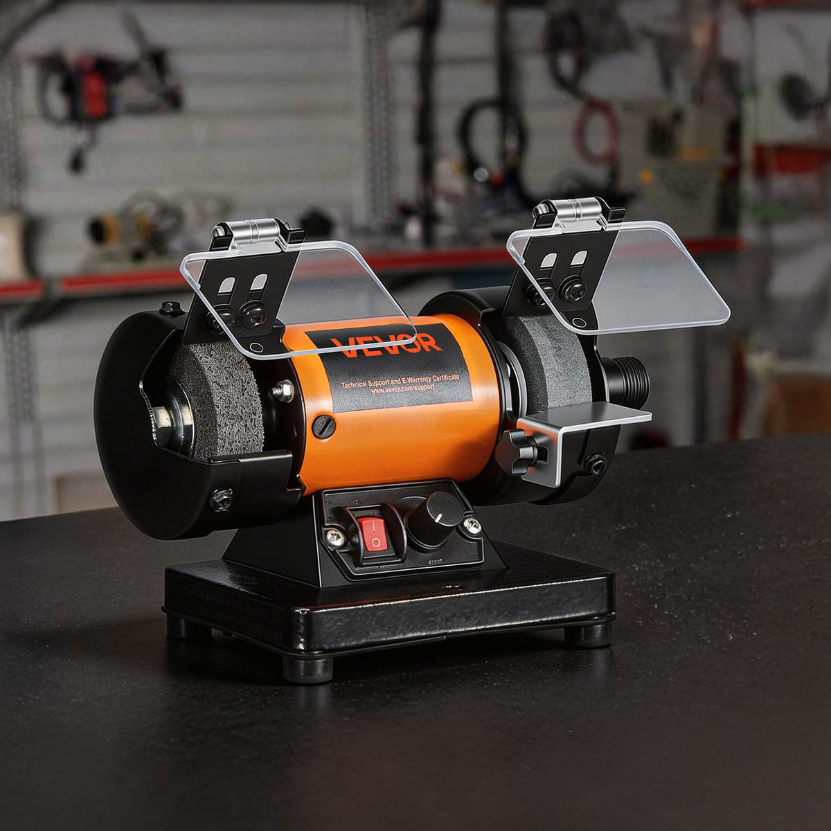 Adjustable Speed Bench Buffer Polisher with Wheels and 100Pcs Accessory Kit