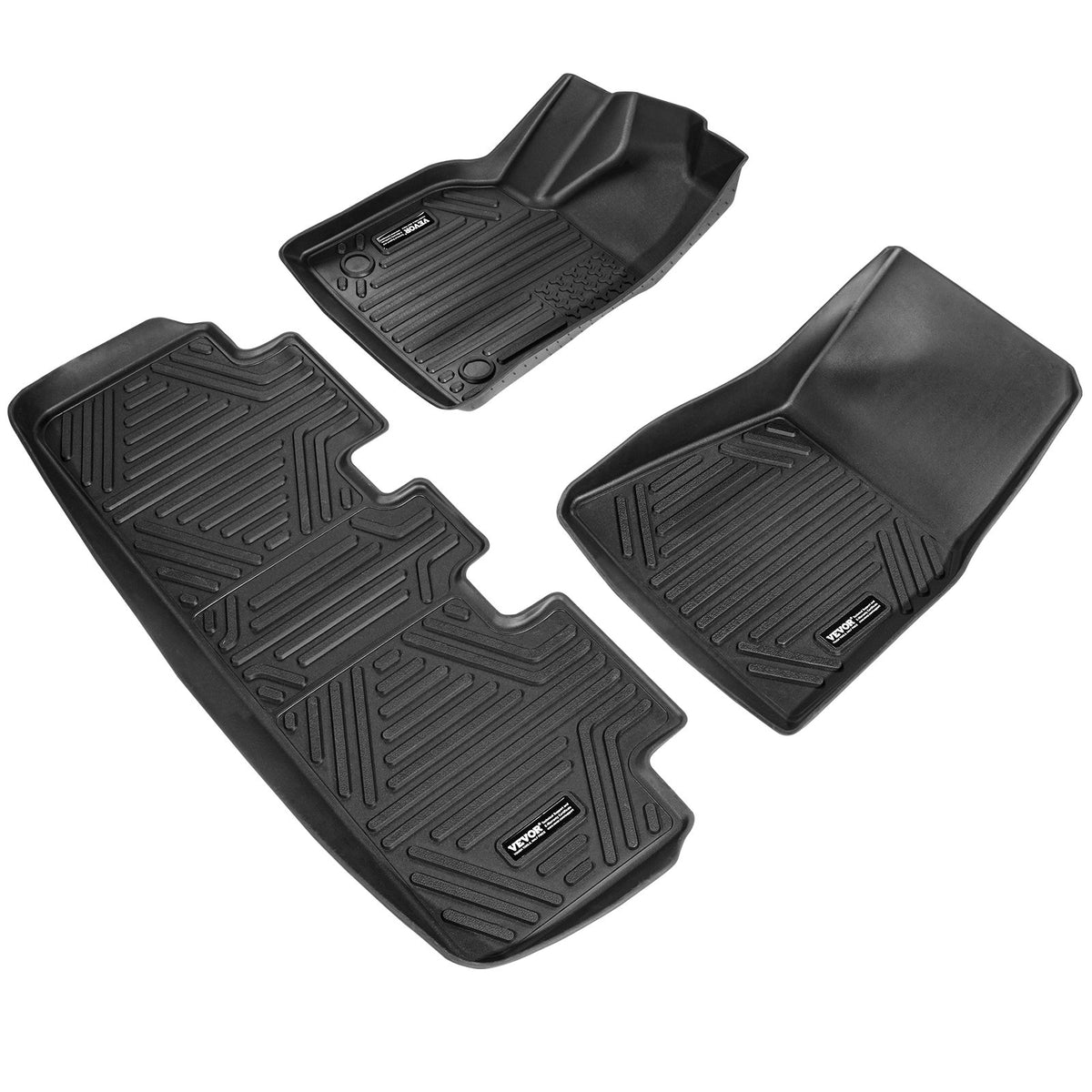 3 Front and 2nd Row Liners All-Weather TPE Floor Mats for Tesla