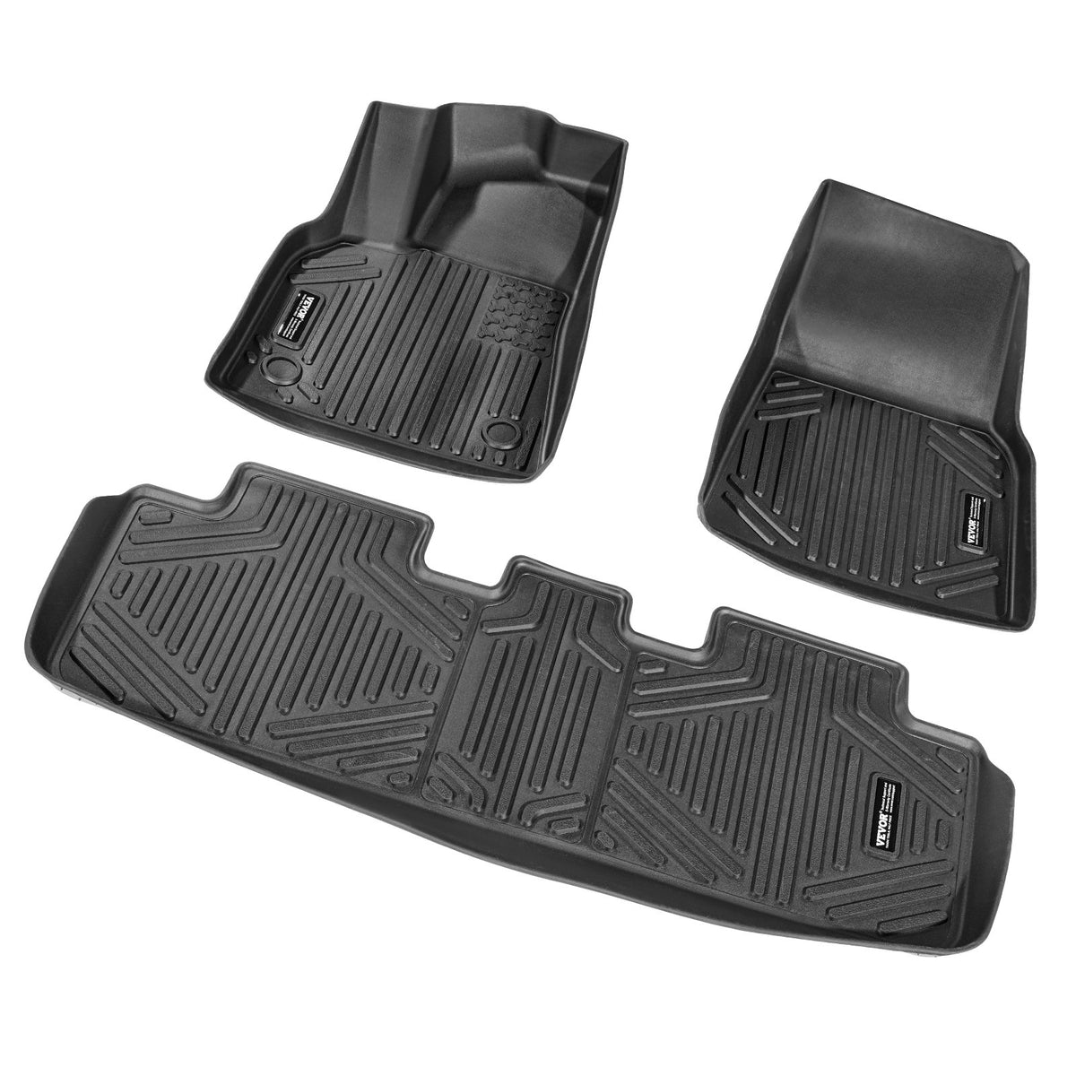 3 Front and 2nd Row Liners All-Weather TPE Floor Mats for Tesla