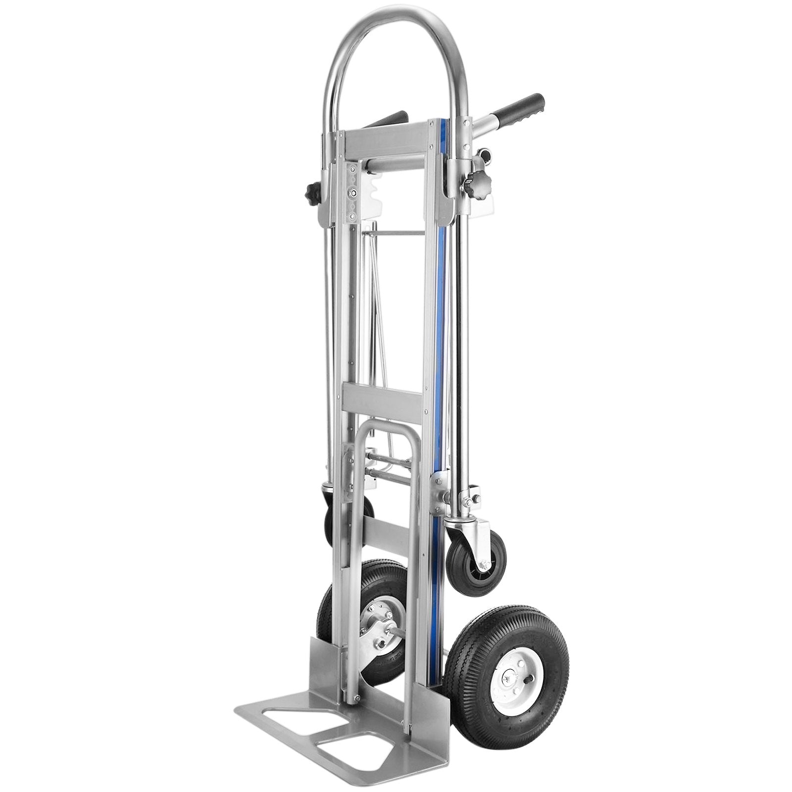 3-in-1 Aluminum Hand Truck 770LBS Folding Utility Cart with 2/4 Flat Free Wheels
