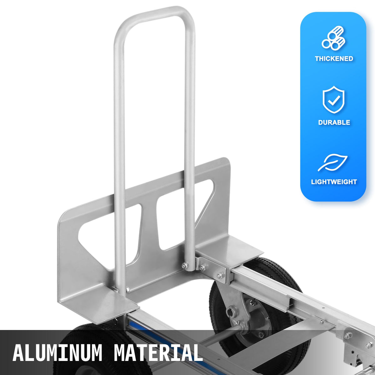 3-in-1 Aluminum Hand Truck 770LBS Folding Utility Cart with 2/4 Flat Free Wheels