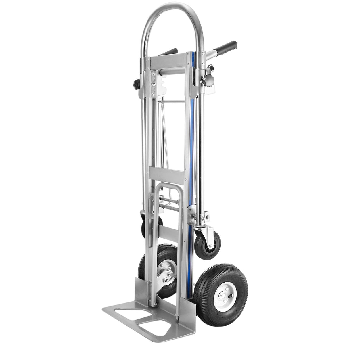 3-in-1 Aluminum Hand Truck 770LBS Folding Utility Cart with 2/4 Flat Free Wheels